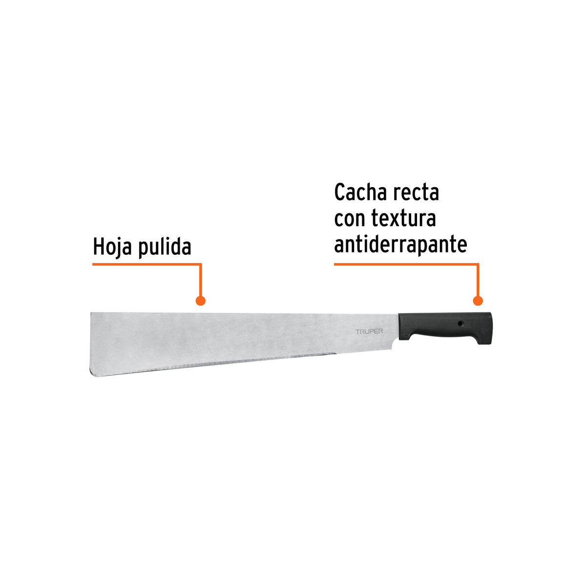 Machete punta recta, 18"