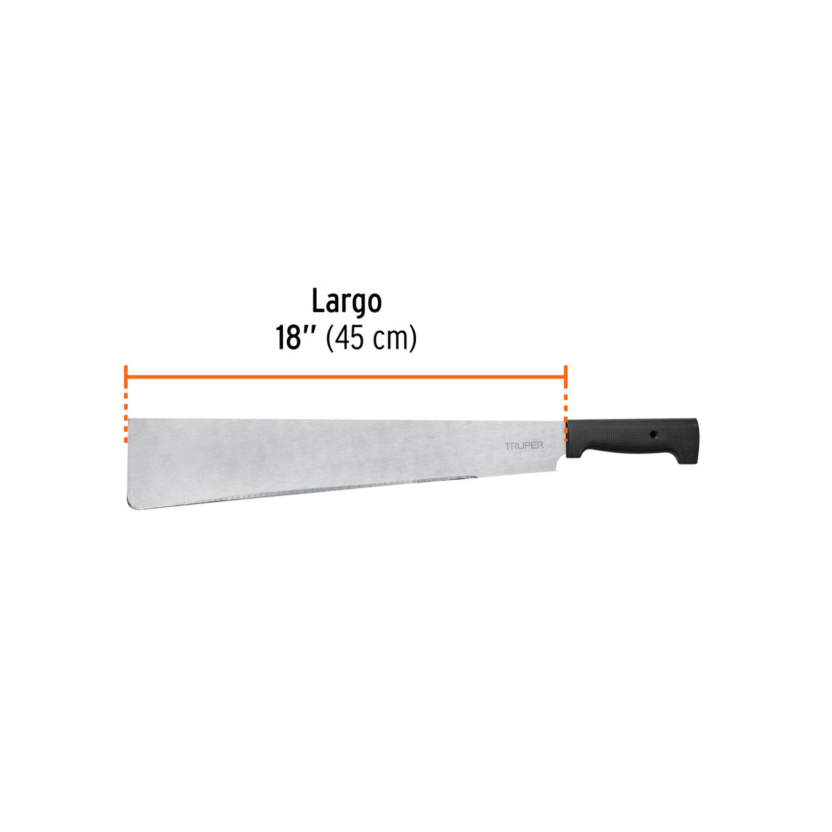 Machete punta recta, 18"