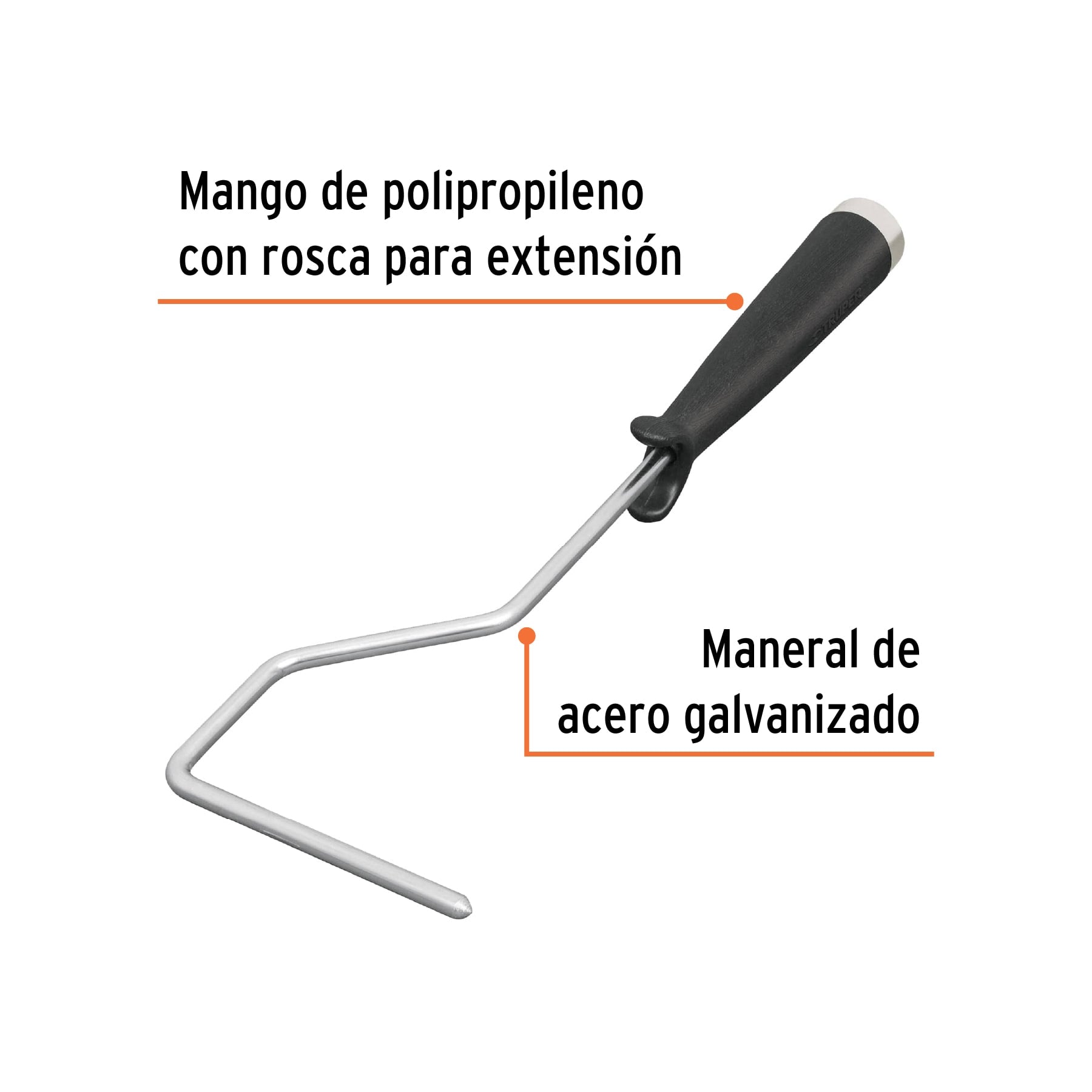 Maneral para mini-rodillo, 4" x 7 mm
