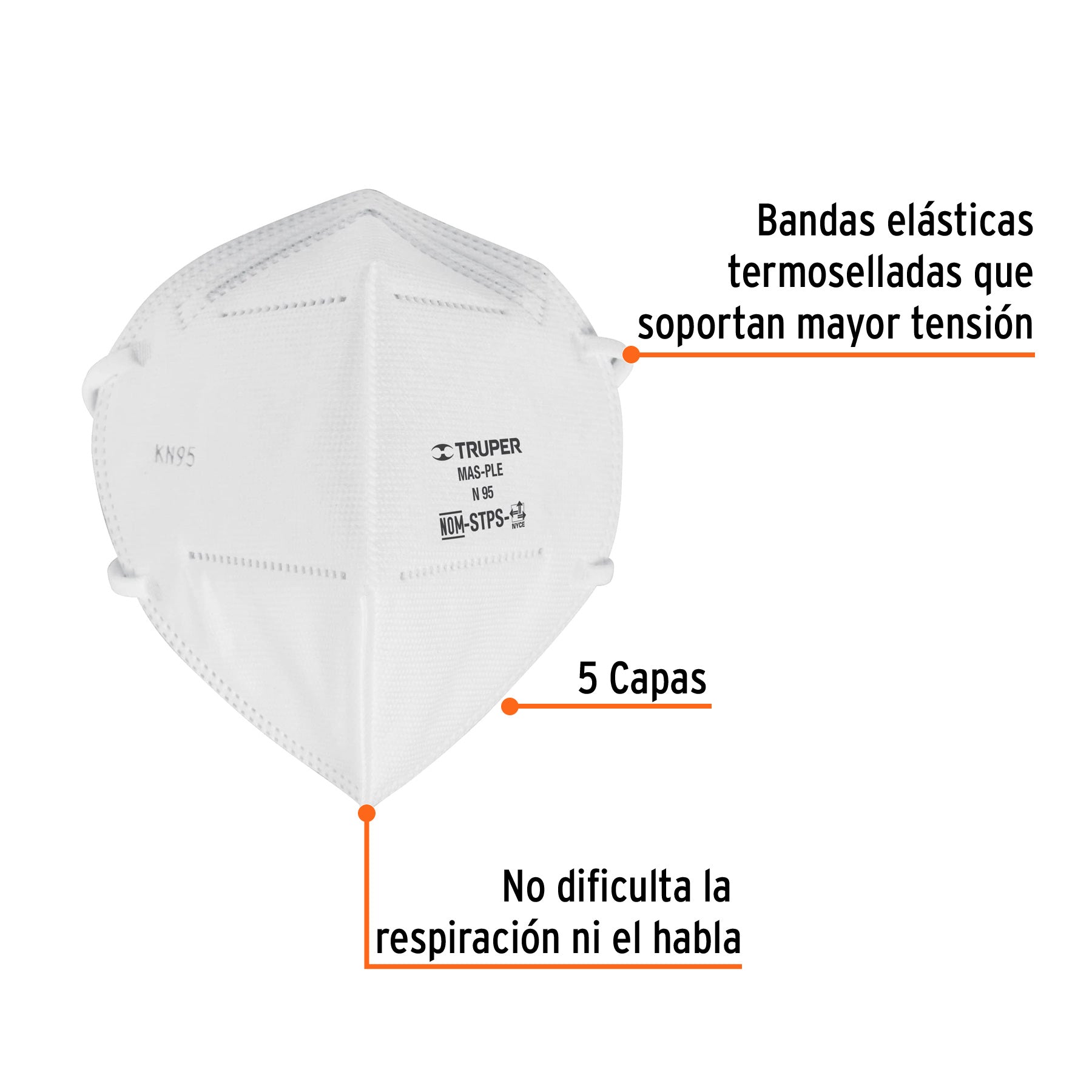 Mascarilla para polvos y particulas plegable
