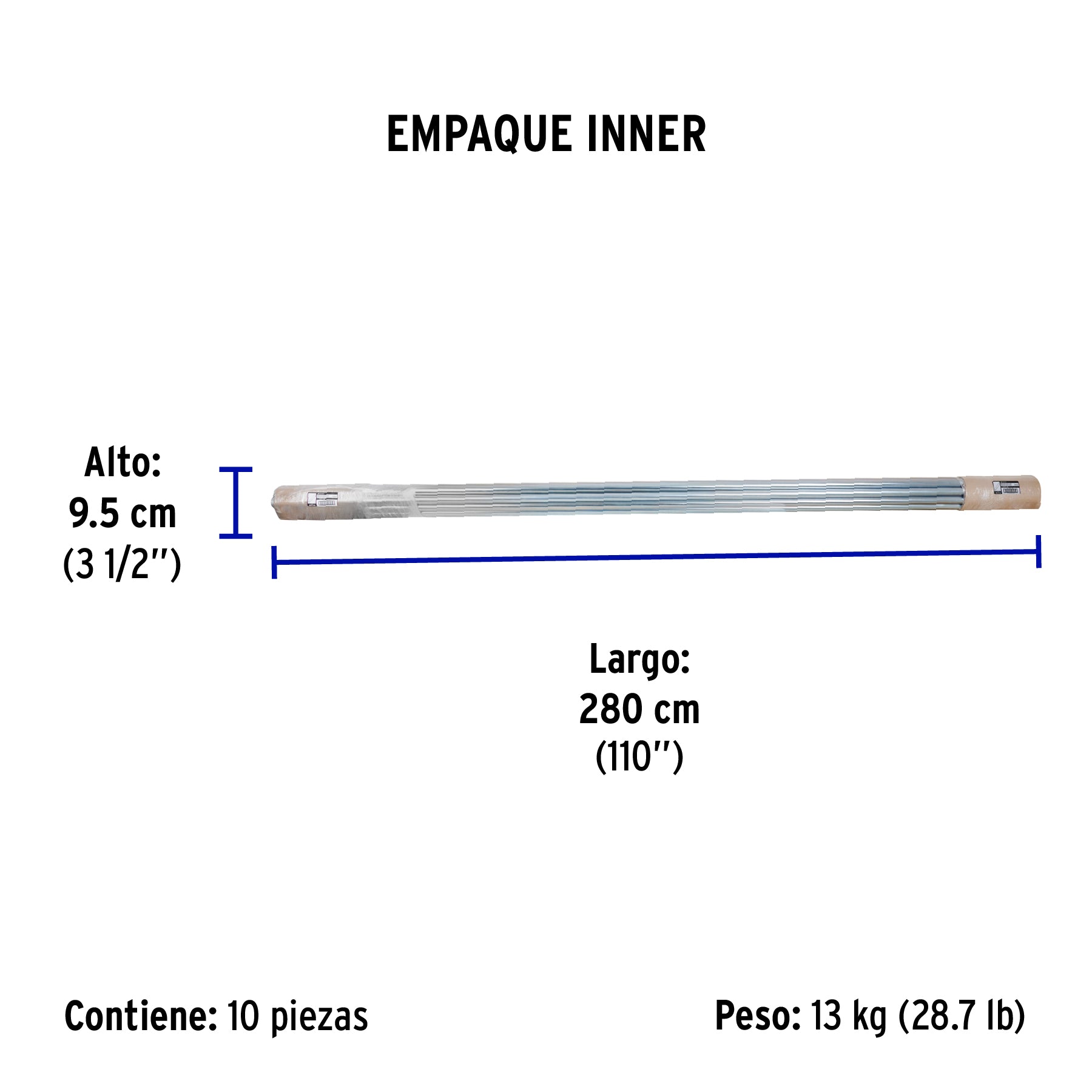Mástil para antena aérea, 2.8 m