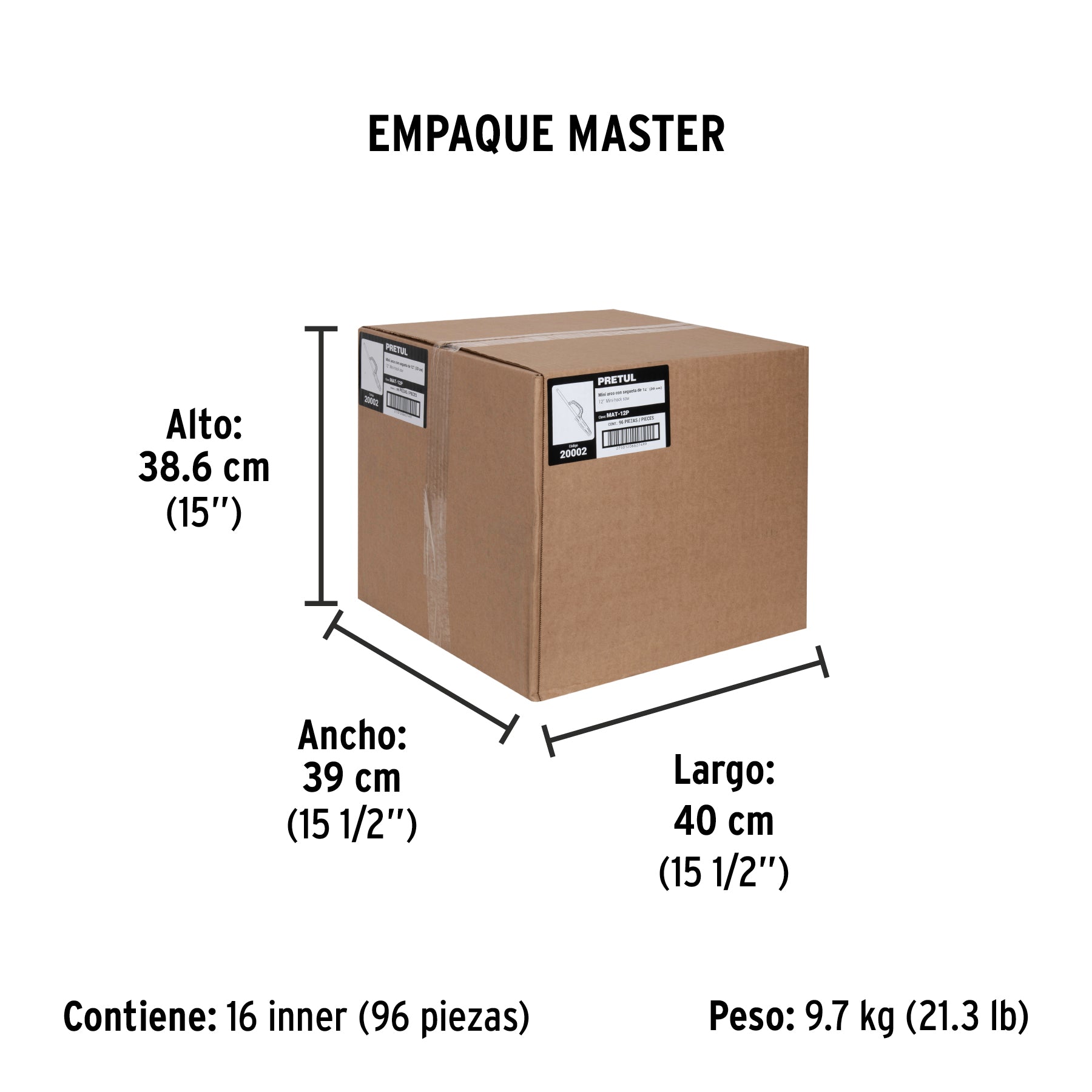 Mini arco de plástico para segueta 12", pretul