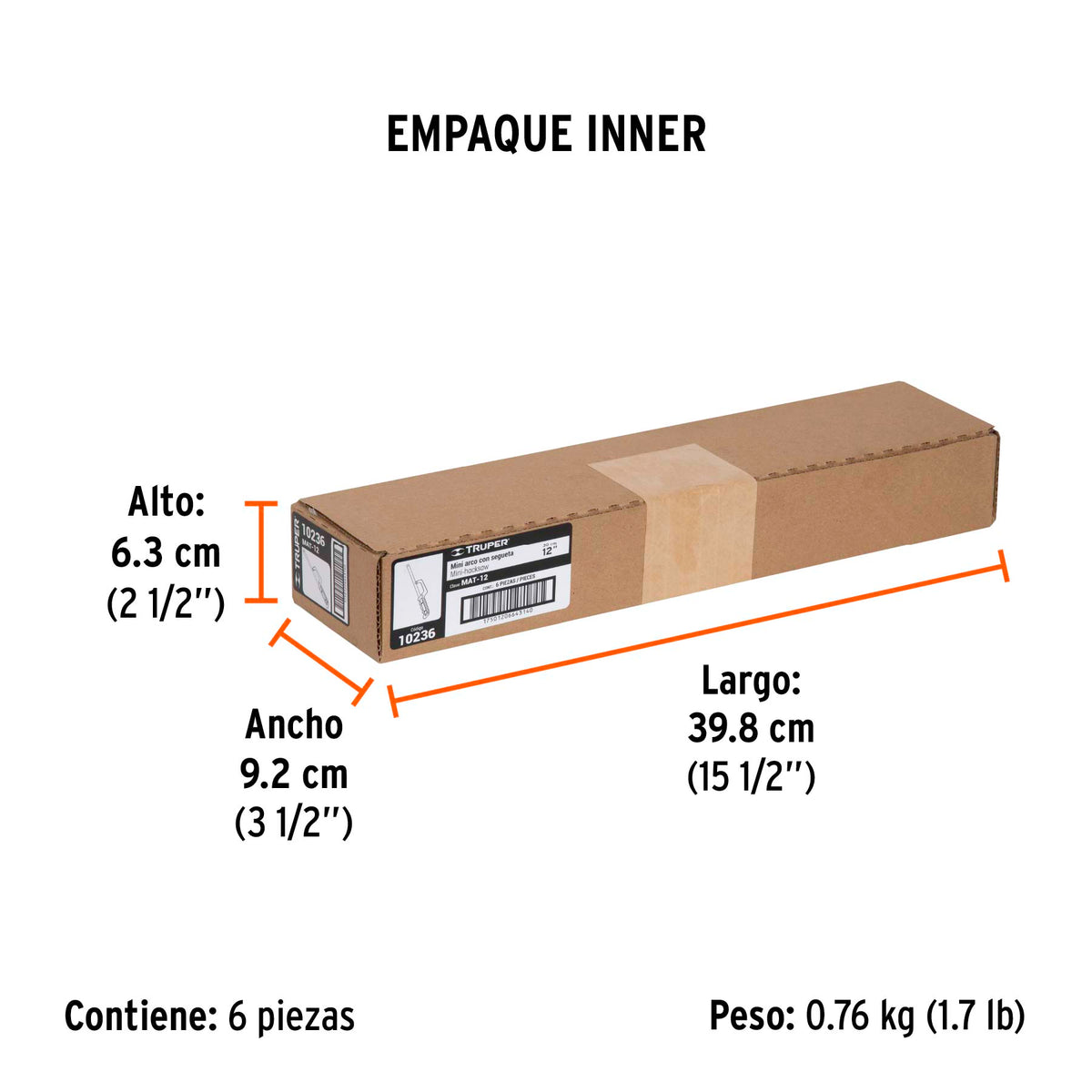 Mini arco de aluminio para segueta 12"
