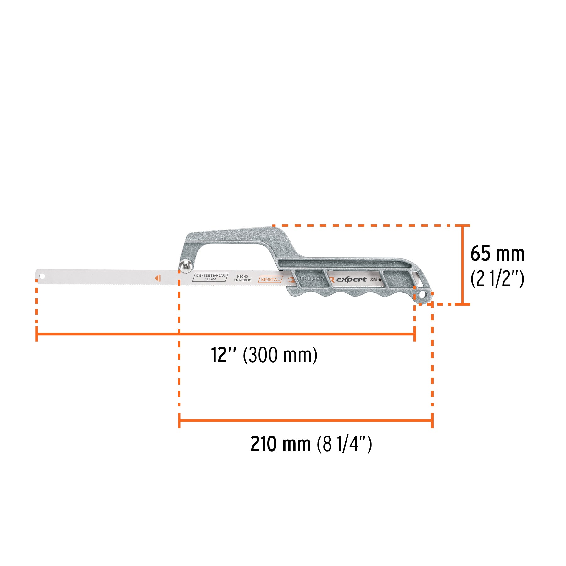 Mini arco de aluminio para segueta 12"