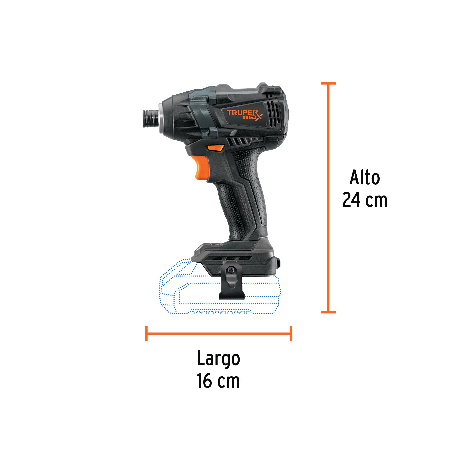 Destornillador de impacto 1/4' 20 V Truper MAX, sin batería
