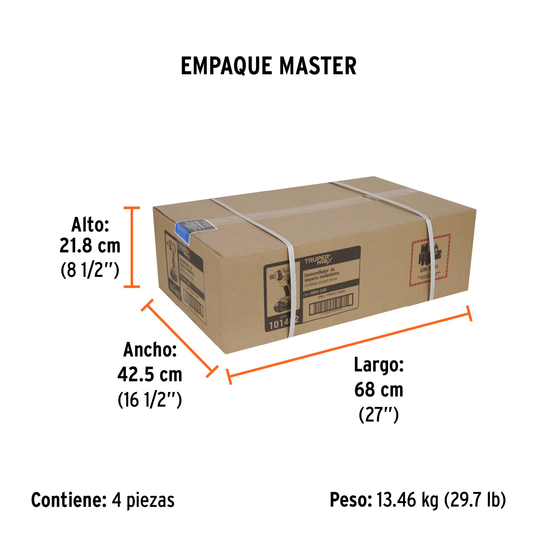 Destornillador de impacto 1/4' 20 V Truper MAX