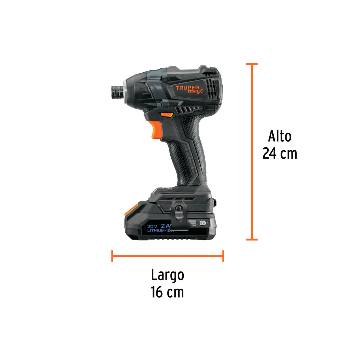 Destornillador de impacto, 20V, 2 baterías 2Ah, MAX
