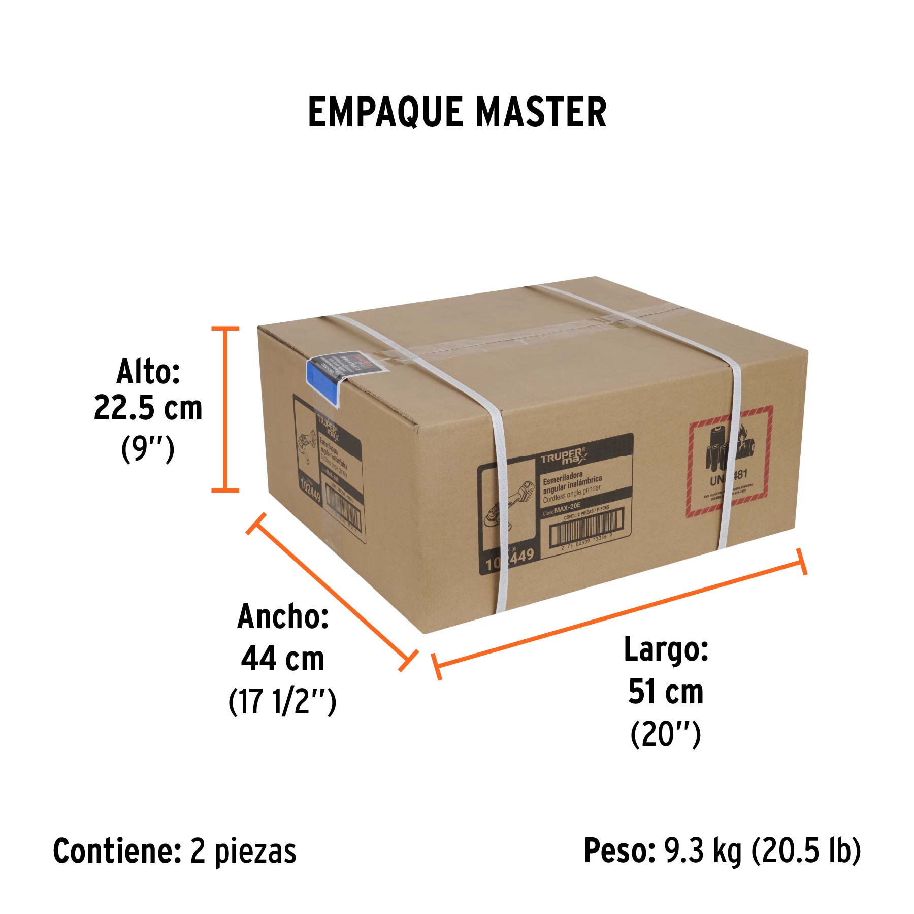 Esmeriladora angular inalámbrica 4-1/2', 20V, sin carbones