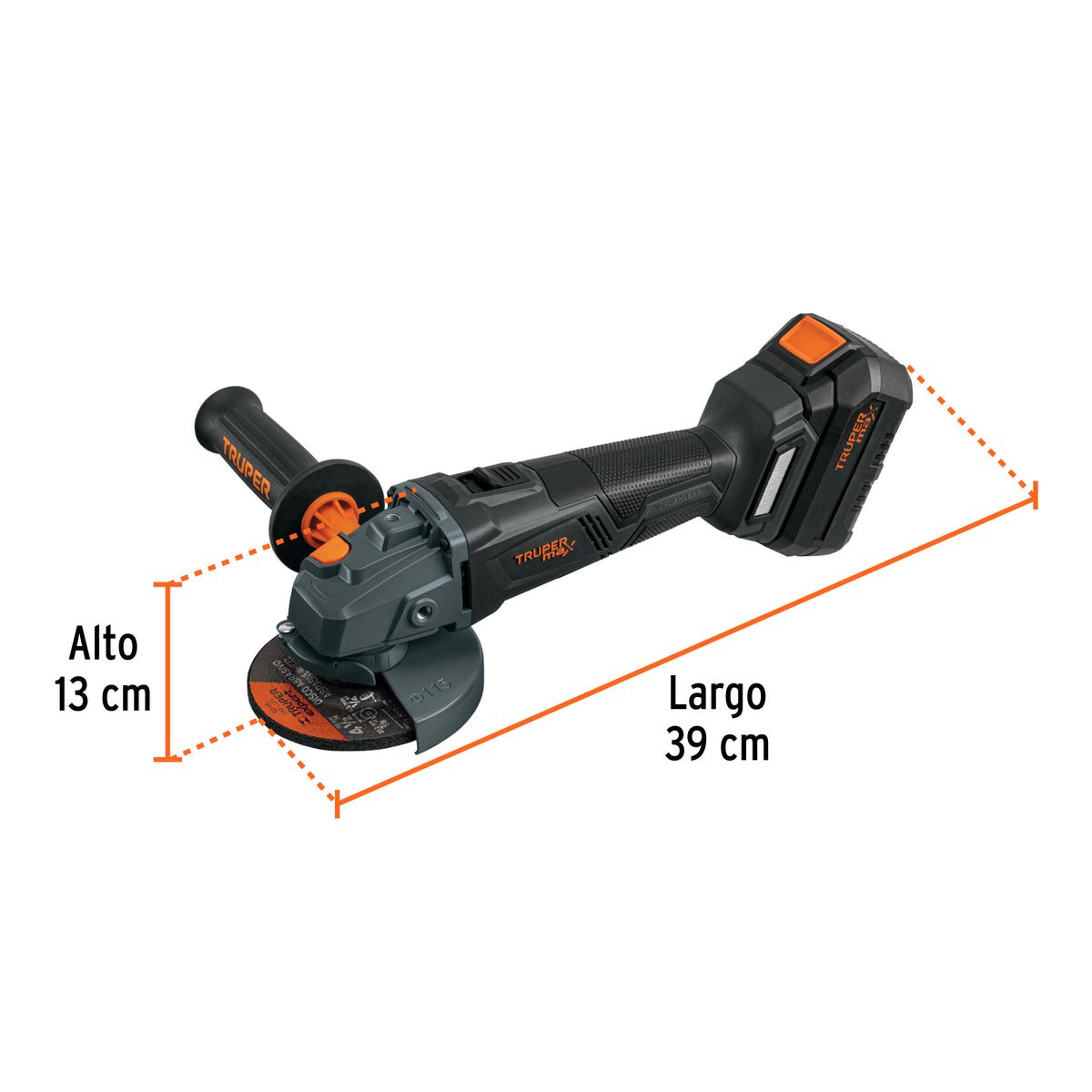 Esmeriladora 4-1/2", 20V, 1 batería 4Ah, MAX