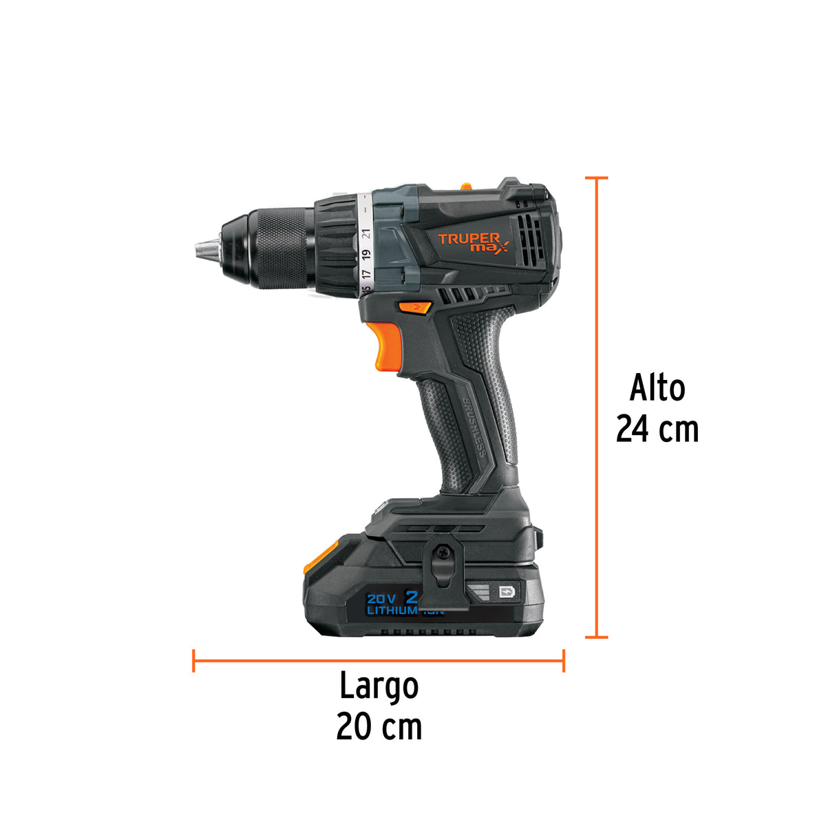 Taladro inalámbrico 1/2' 20 V Truper MAX