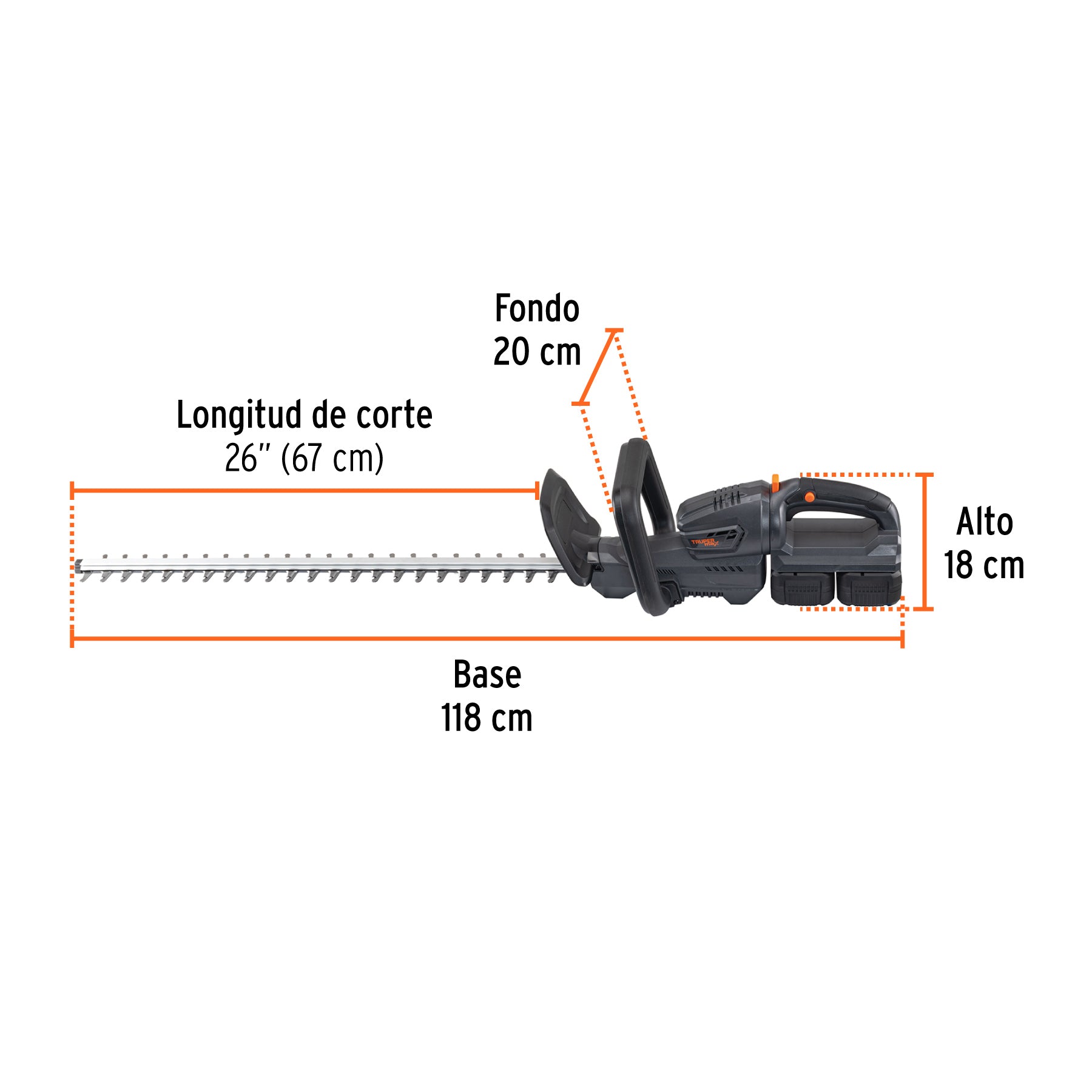 Cortasetos inalámbrico 1/2', 40 V, Truper MAX