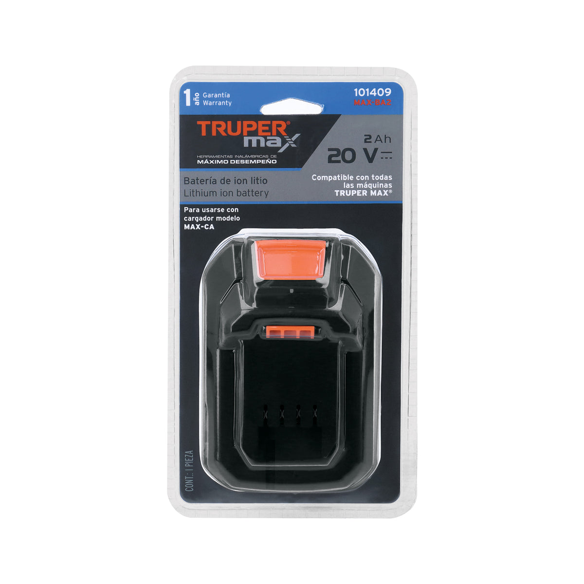 Batería ion litio Truper MAX 20V, 2Ah