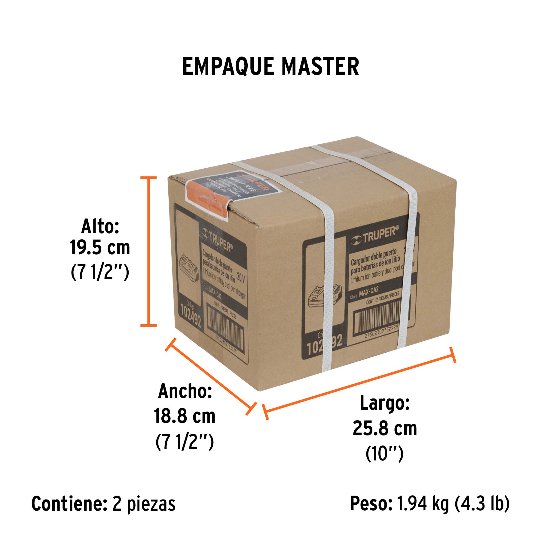 Cargador 20V dual, Truper MAX
