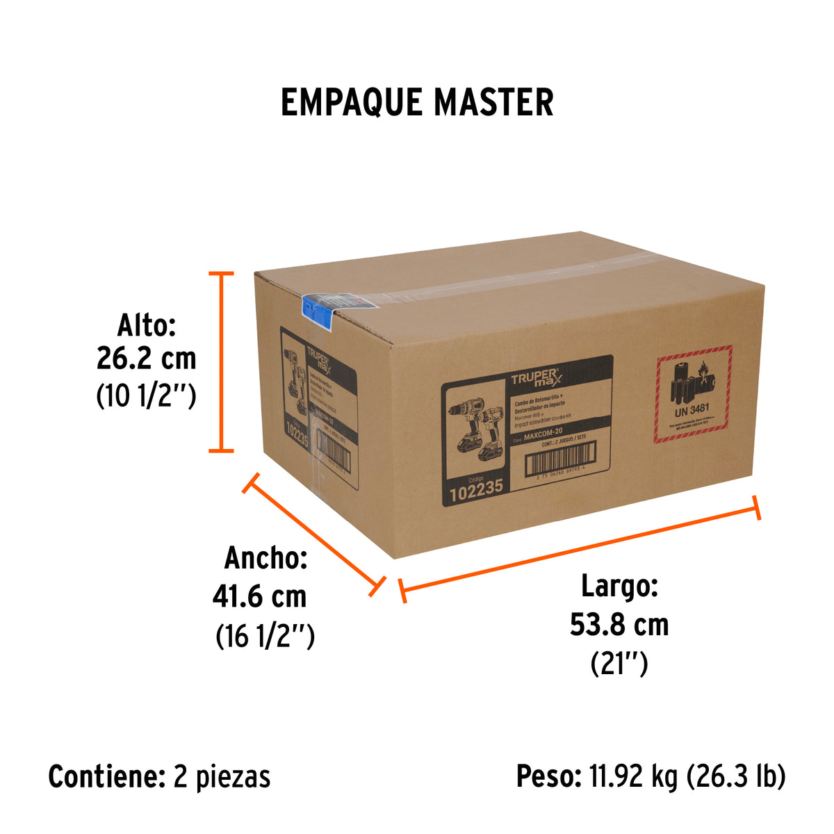 Combo rotomartillo y destornillador de impacto, 20V, MAX