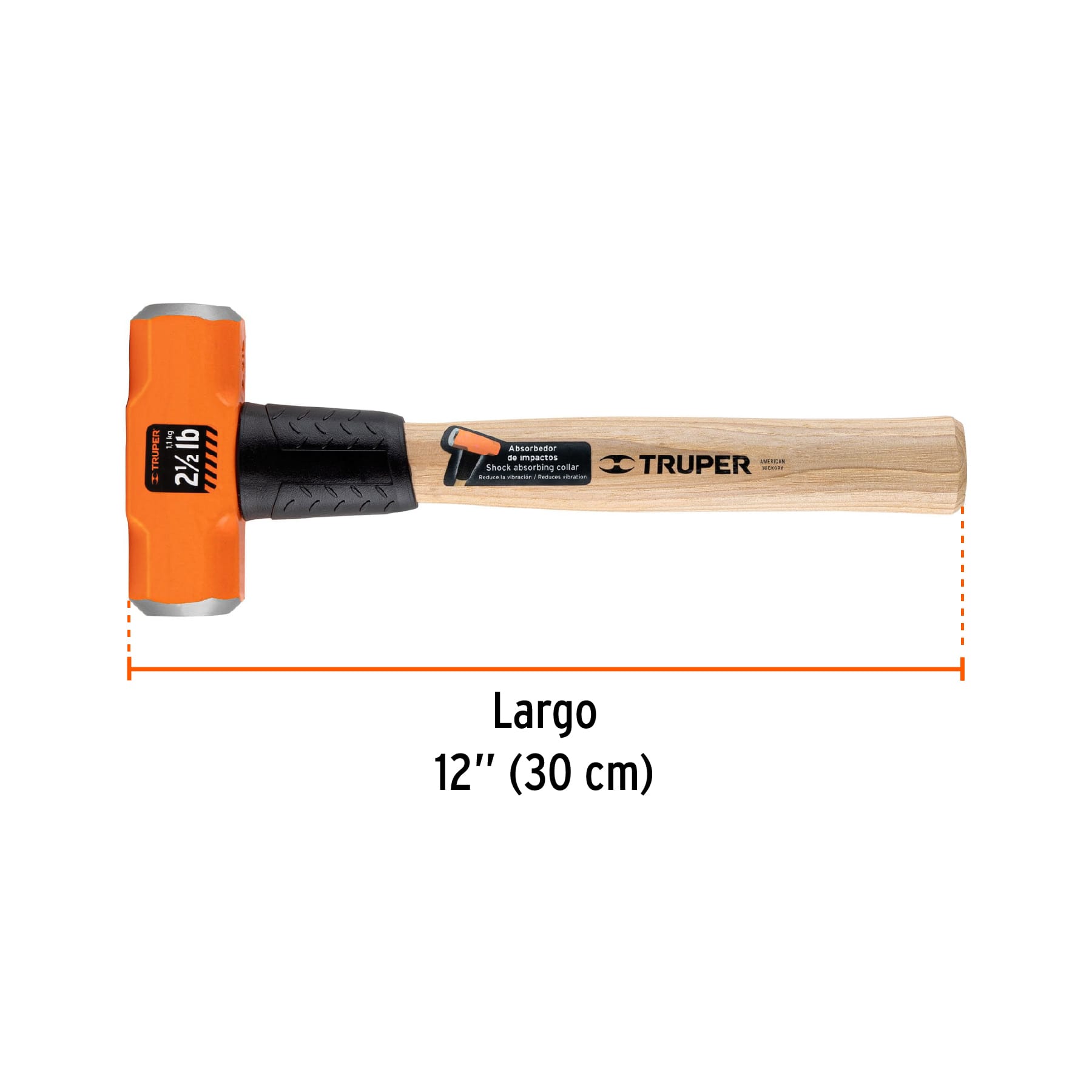 Marro octagonal 2.5 lbs, mango madera