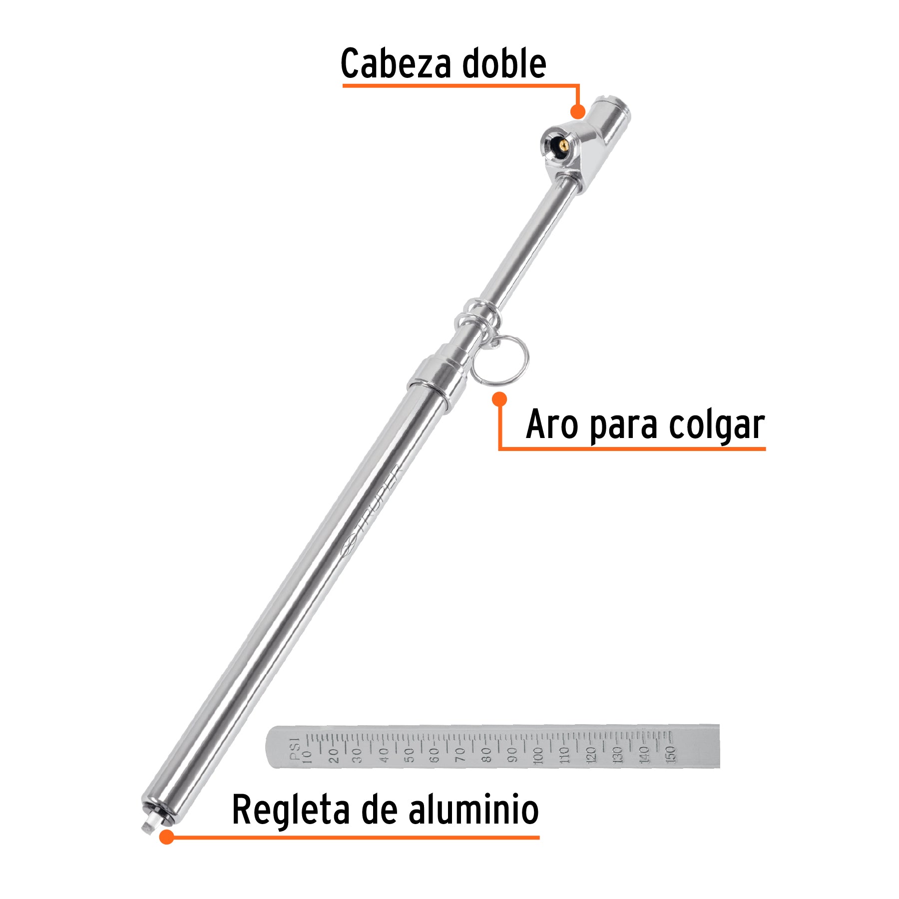 Medidor de aire, 200 lbs, cabeza doble