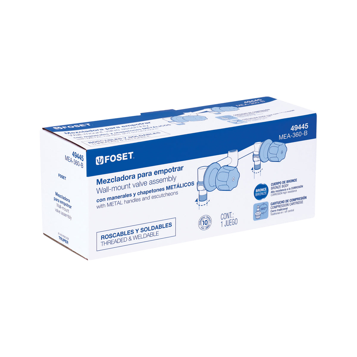 Ensamble para regadera para empotrar de compresión, Basic