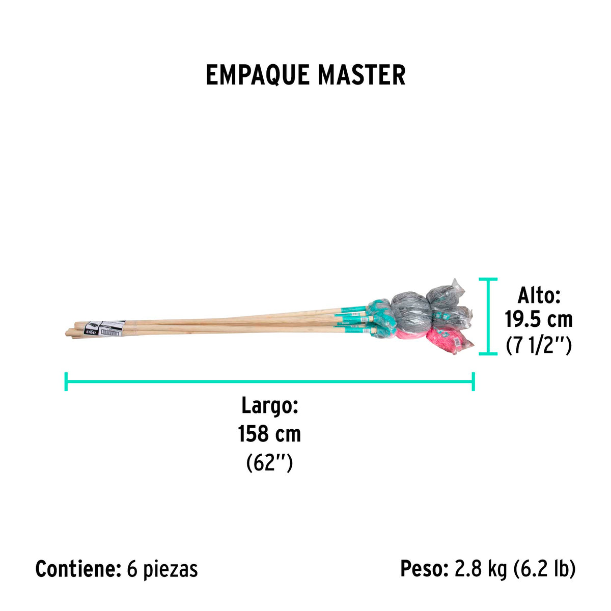 Trapeador de microfibra española con bastón, Klintek