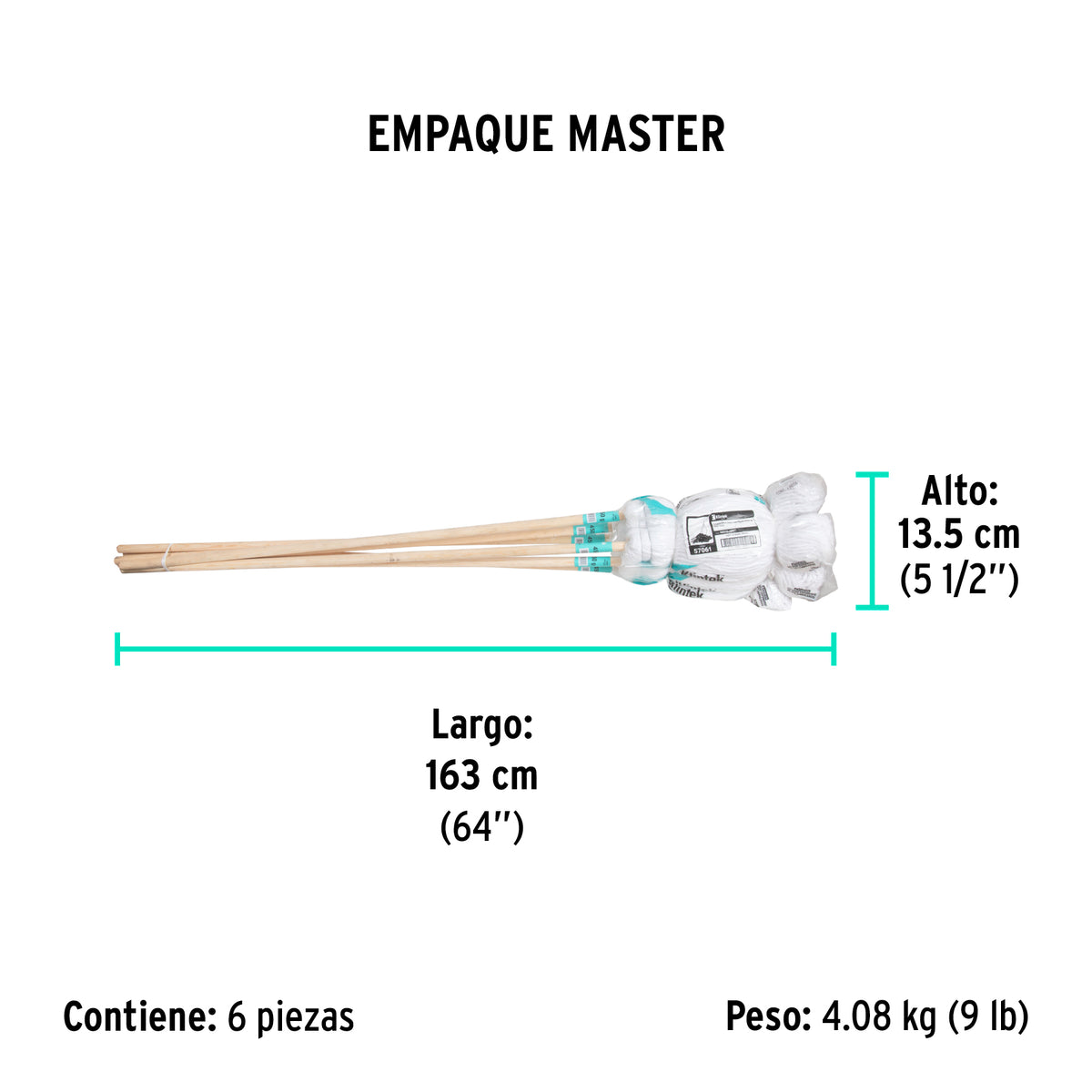 Trapeador tipo mechudo, 450 g.