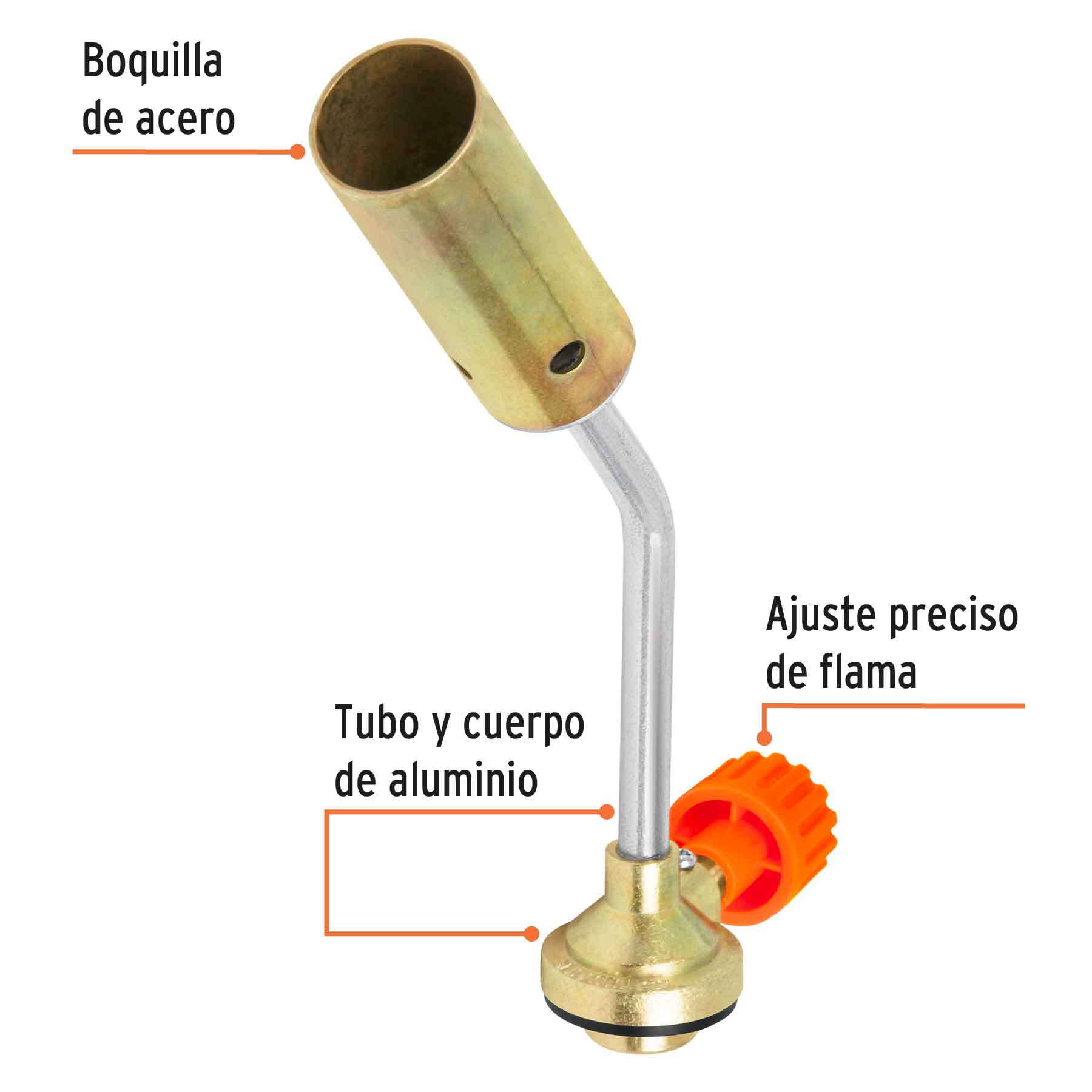 Mechero para lata de gas, 65 mm, roscada