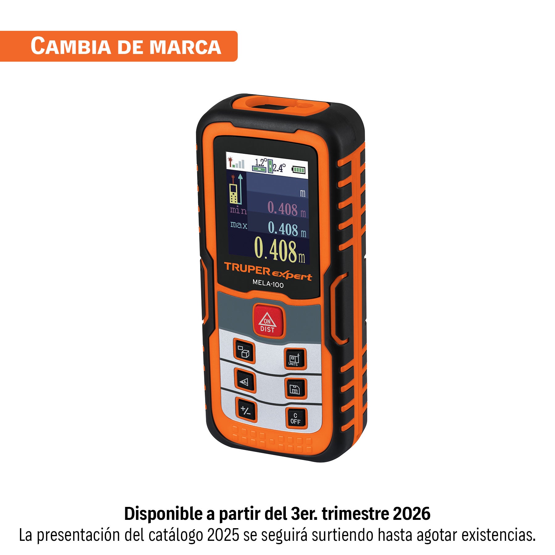 Medidor láser de distancia, 100 m
