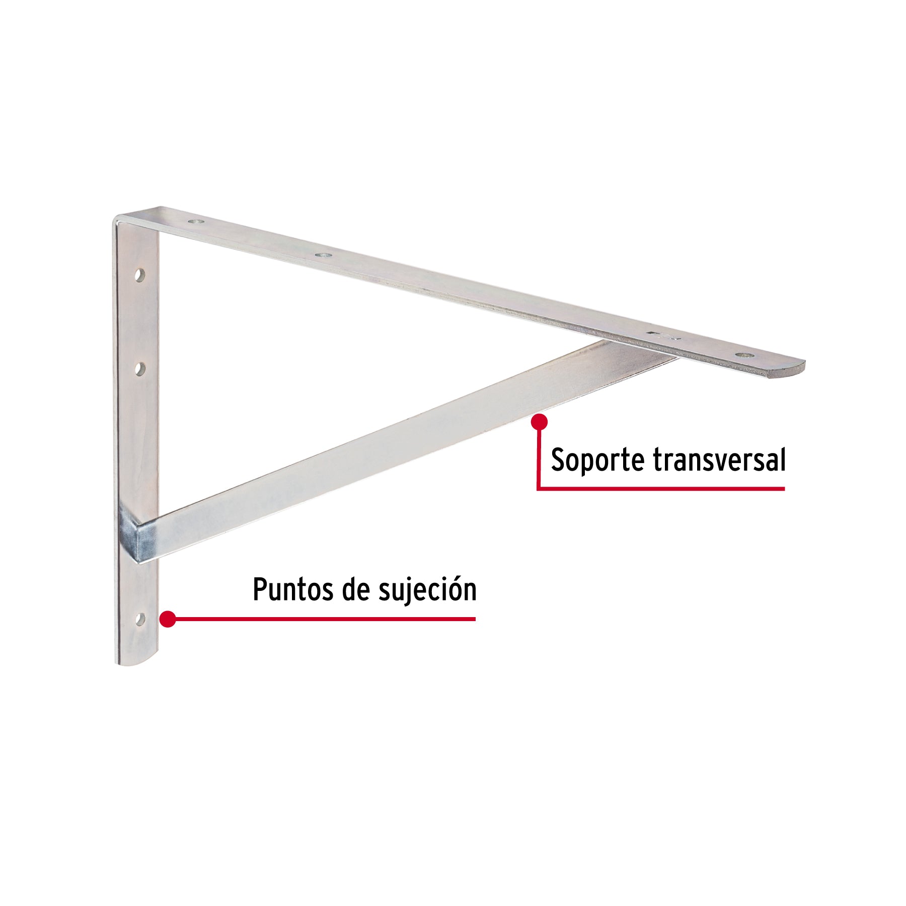 Ménsula de acero reforzado galvanizada 10 x 16', FIERO