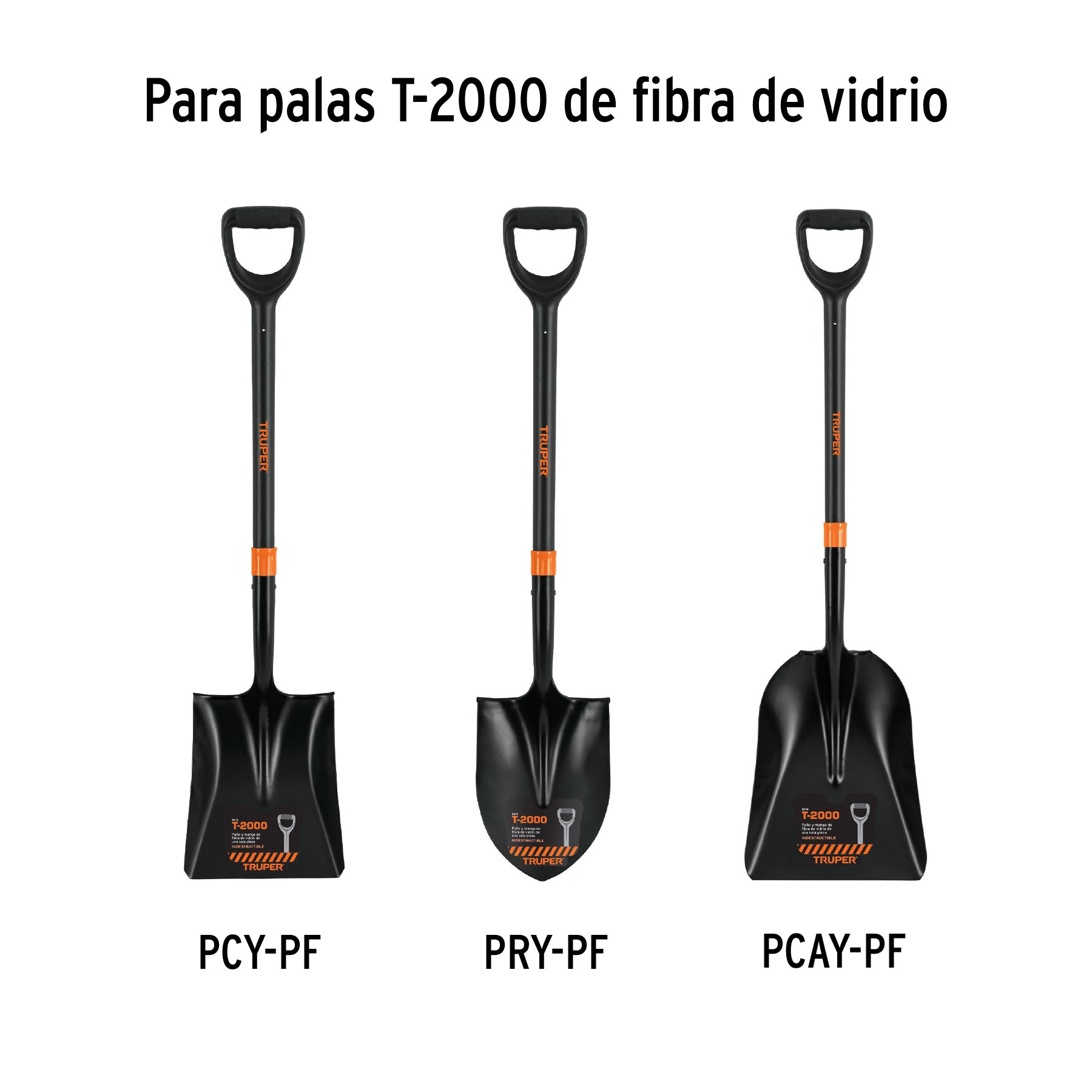 Mango de reposición para pala T-2000, fibra de vidrio, 26'