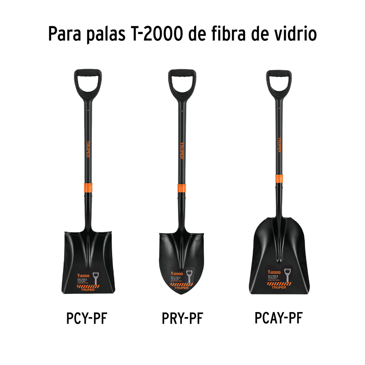 Mango de reposición para pala T-2000, fibra de vidrio, 26'
