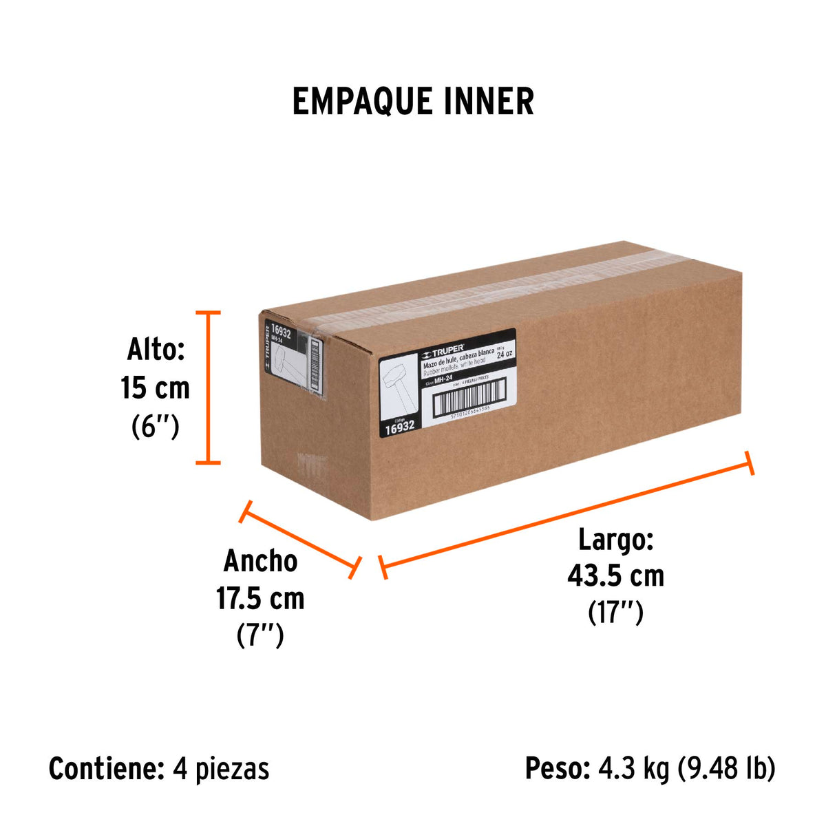 Mazo de hule 24 oz