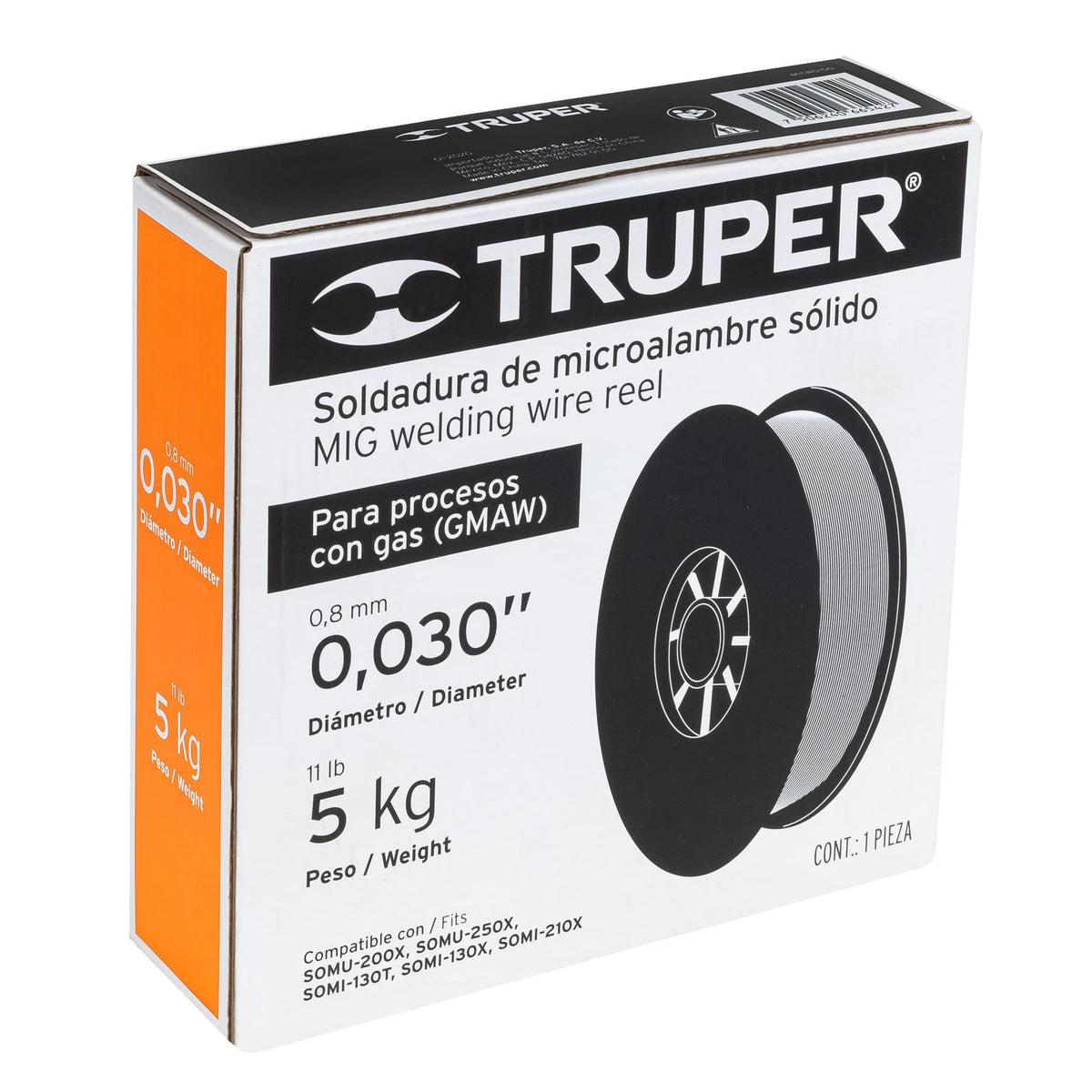 Carrete de microalambre sólido, con gas 5 kg