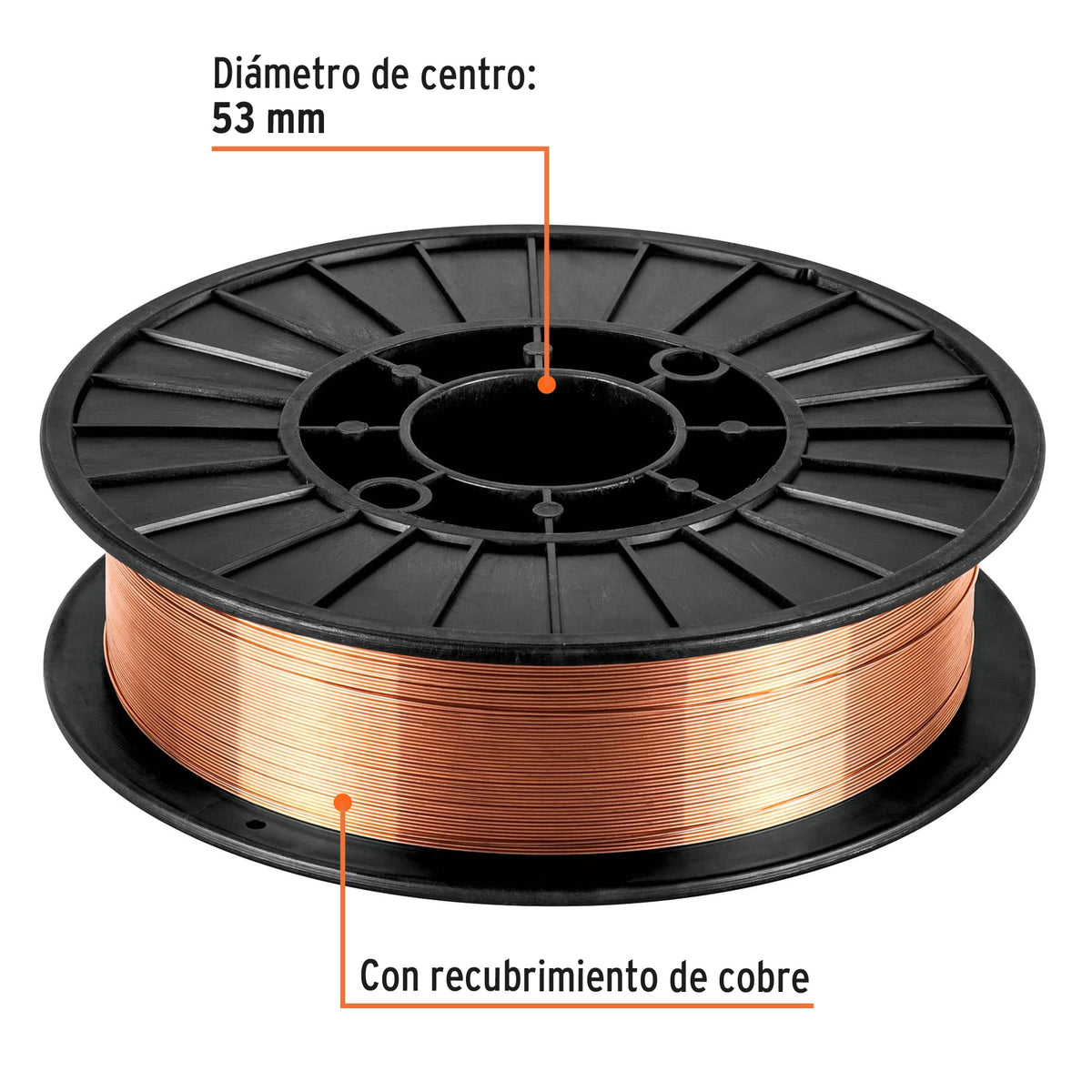 Carrete de microalambre sólido, con gas 5 kg