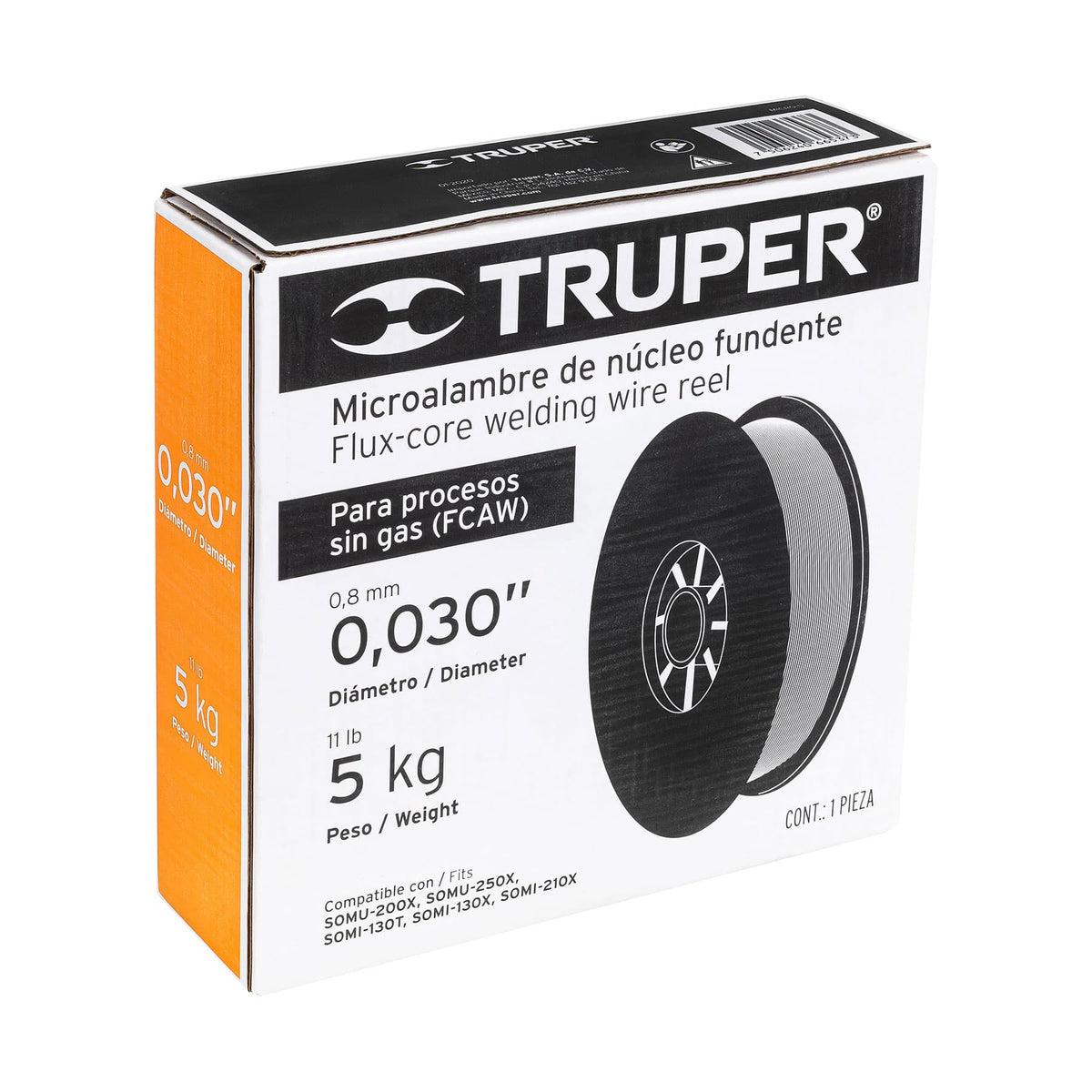 Carrete de microalambre tubular, sin gas de 5 kg