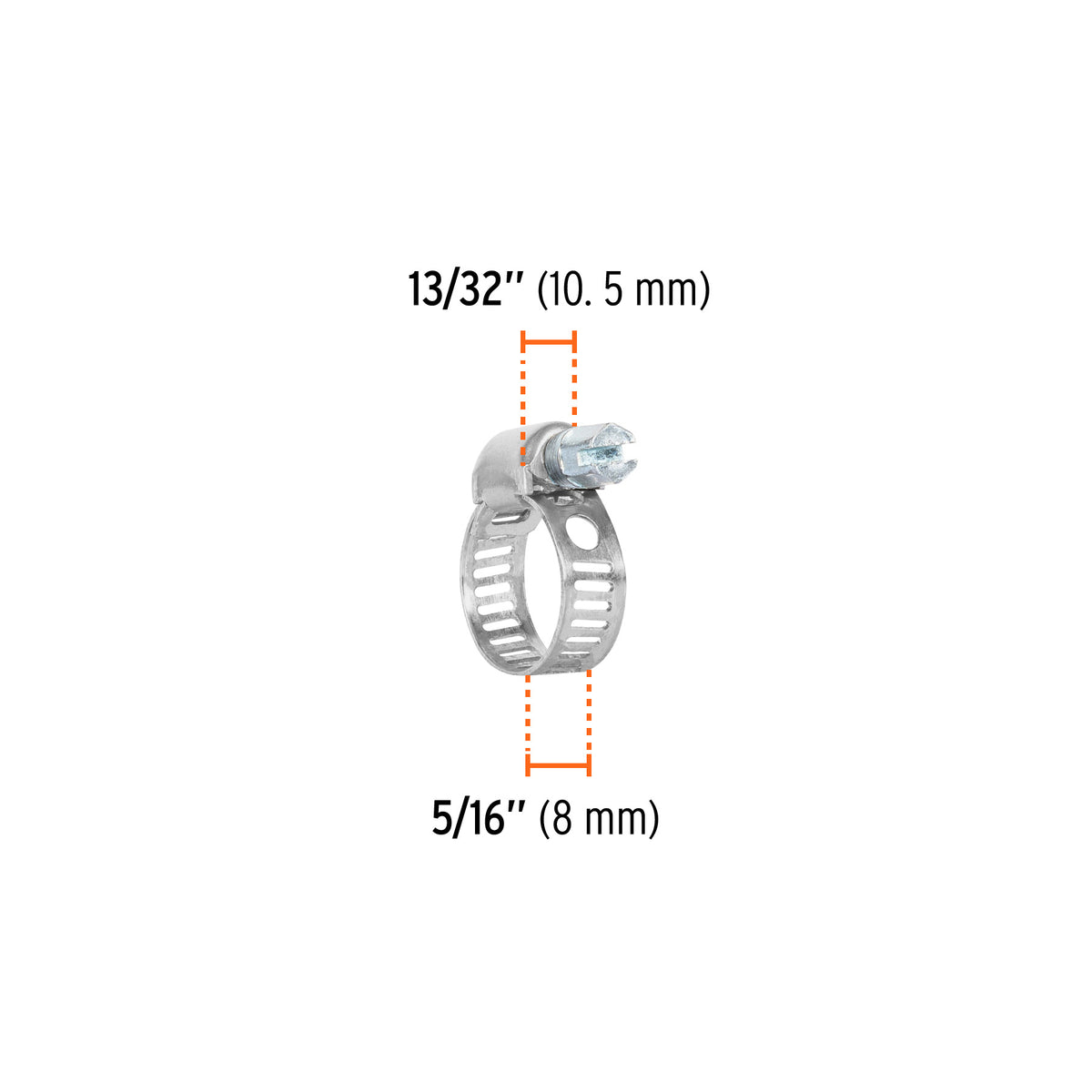 Abrazadera mini-4 de acero inoxidable, bolsa con 4 pzas