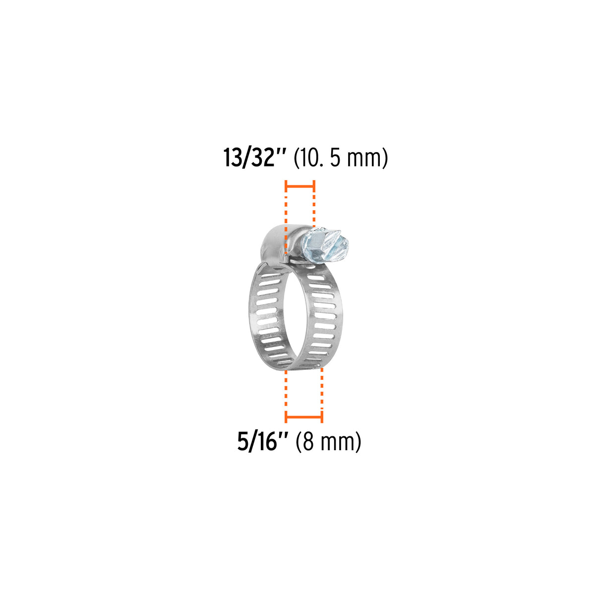 Abrazadera mini-6 de acero inoxidable, bolsa con 4 pzas