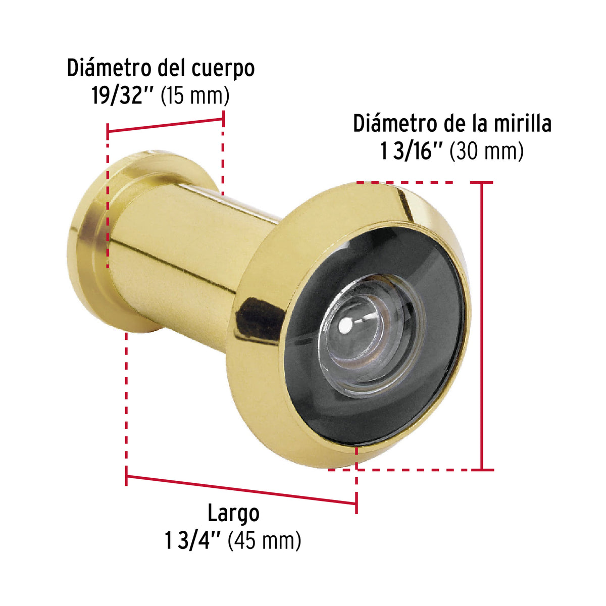 Mirilla de seguridad de latón
