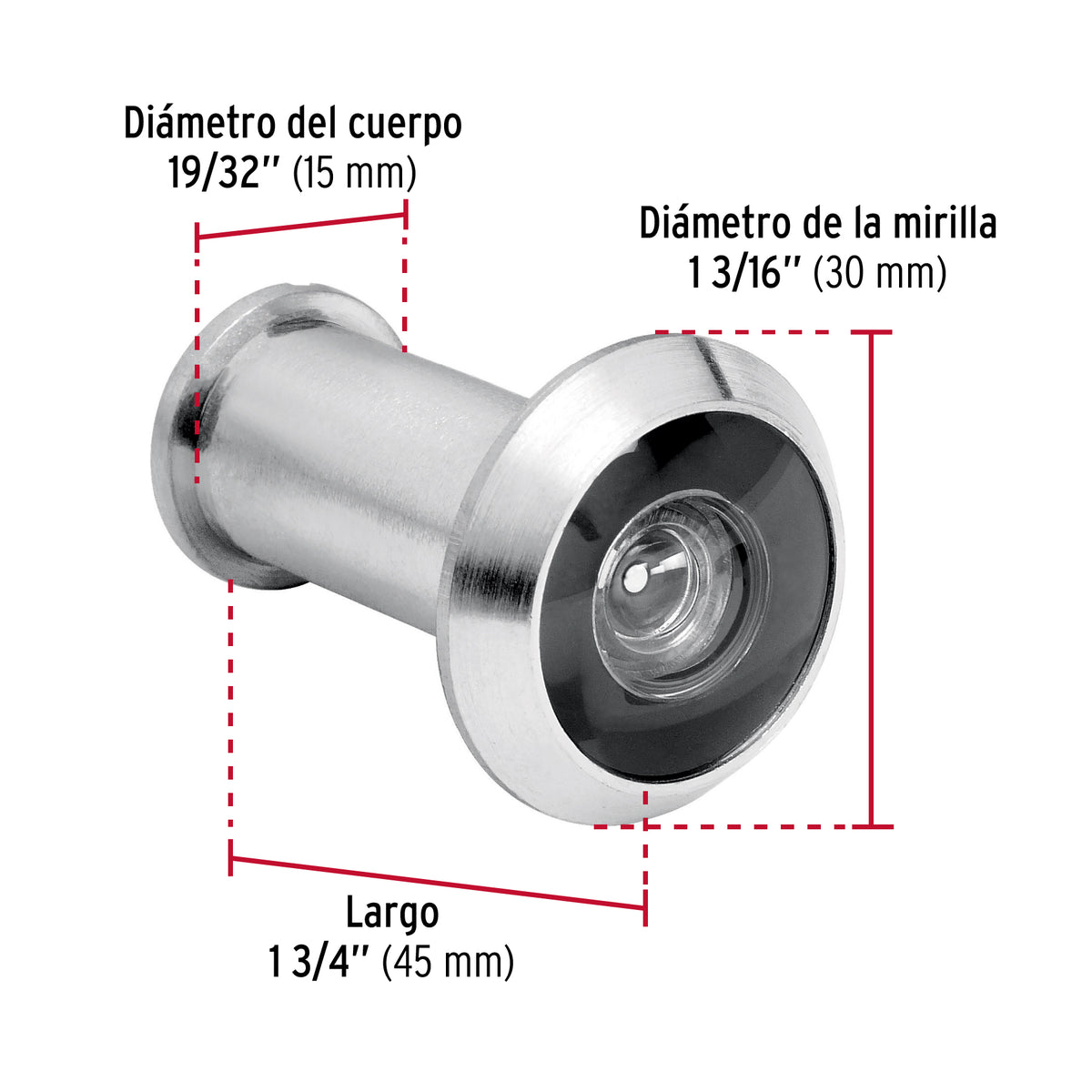 Mirilla de seguridad de cromo