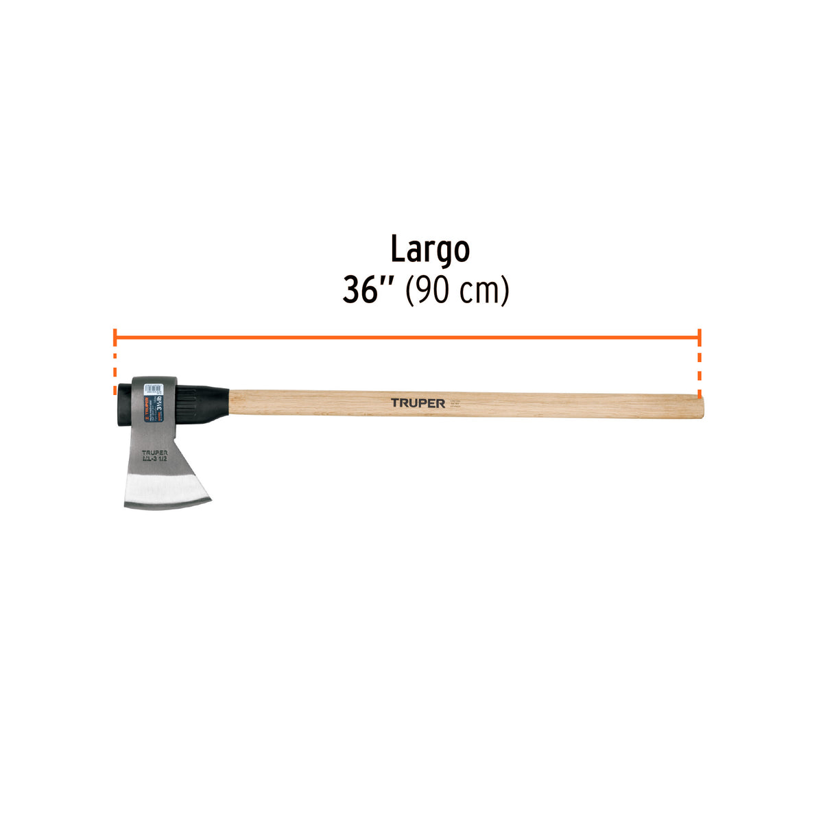 Hacha media labor 3-1/2 lb con mango de madera de 36',Truper