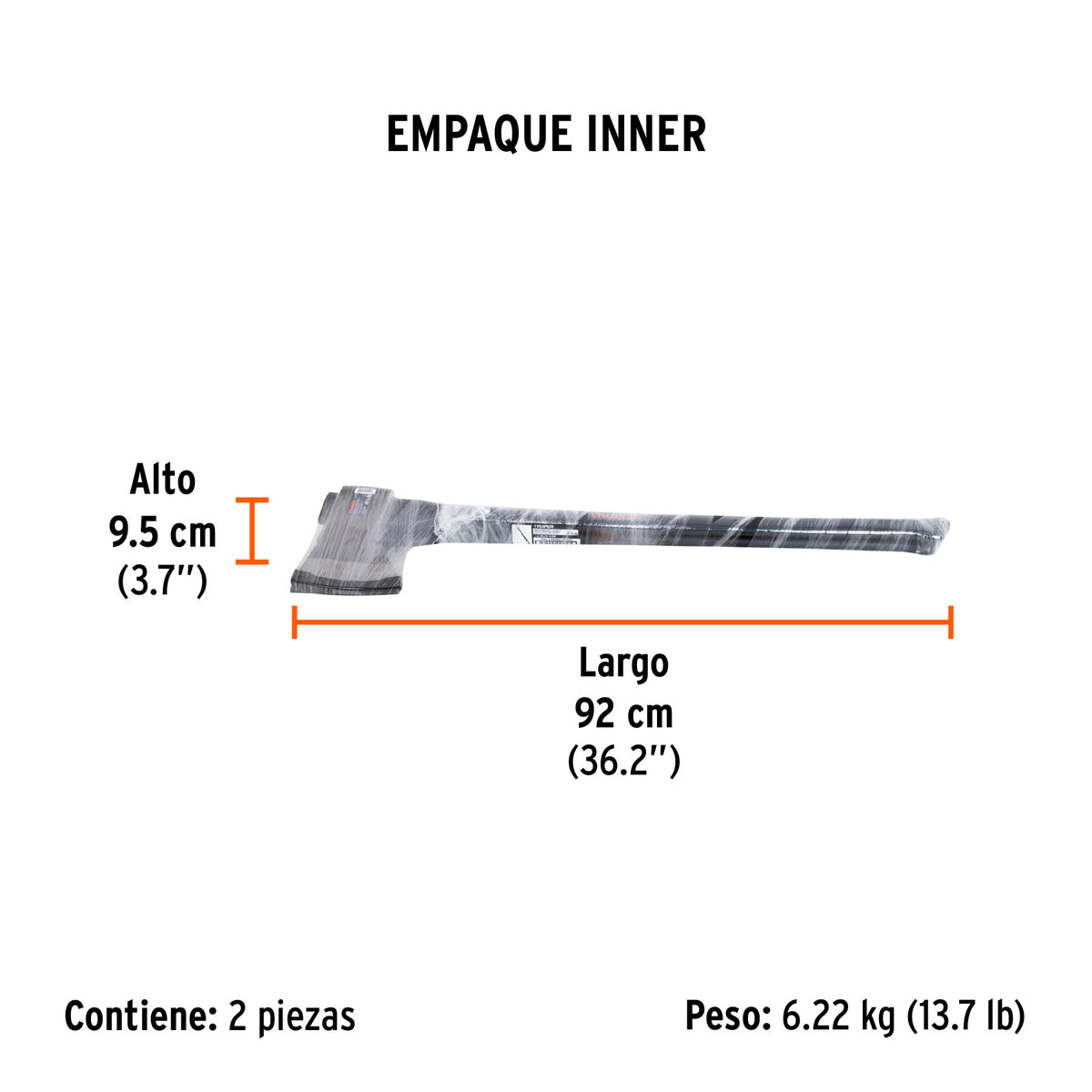 Hacha media labor 4-1/2 lb, mango fibra de vidrio 36',TRUPER