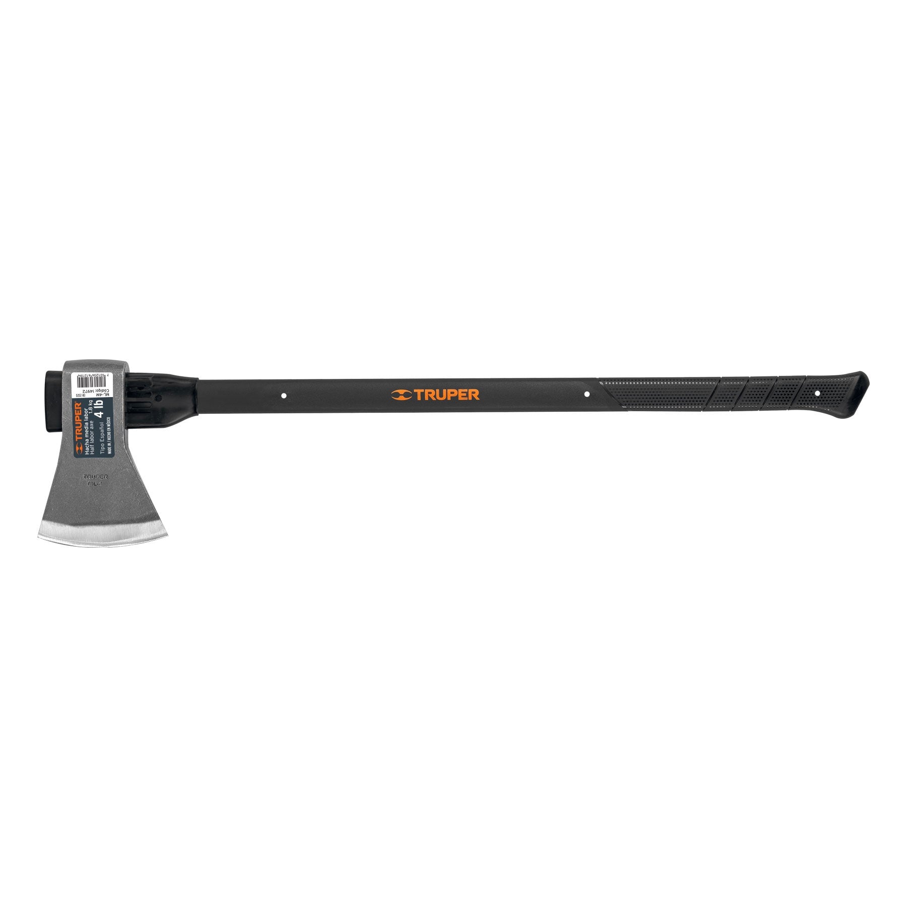 Hacha media labor 4 lb, mango de fibra de vidrio 36',TRUPER