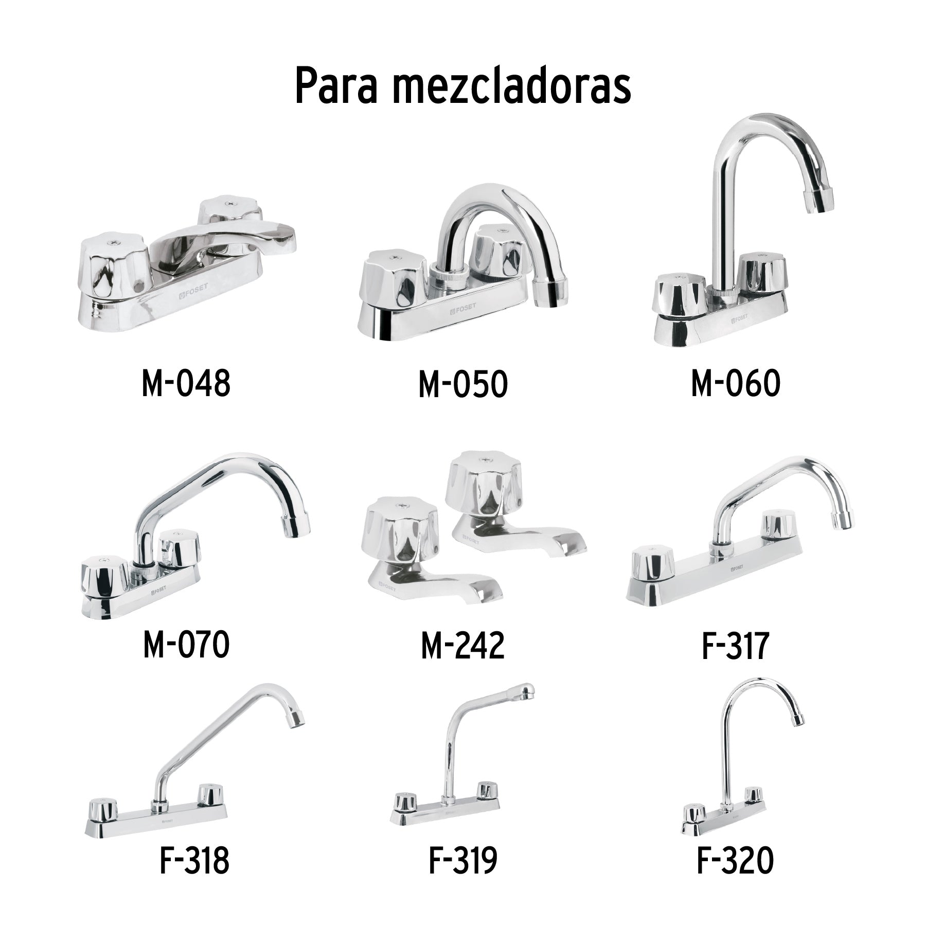 Juego 2 manerales lavabo y fregadero, hexagonal, Basic
