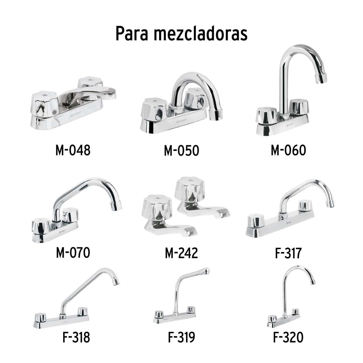 Juego 2 manerales lavabo y fregadero, hexagonal, Basic