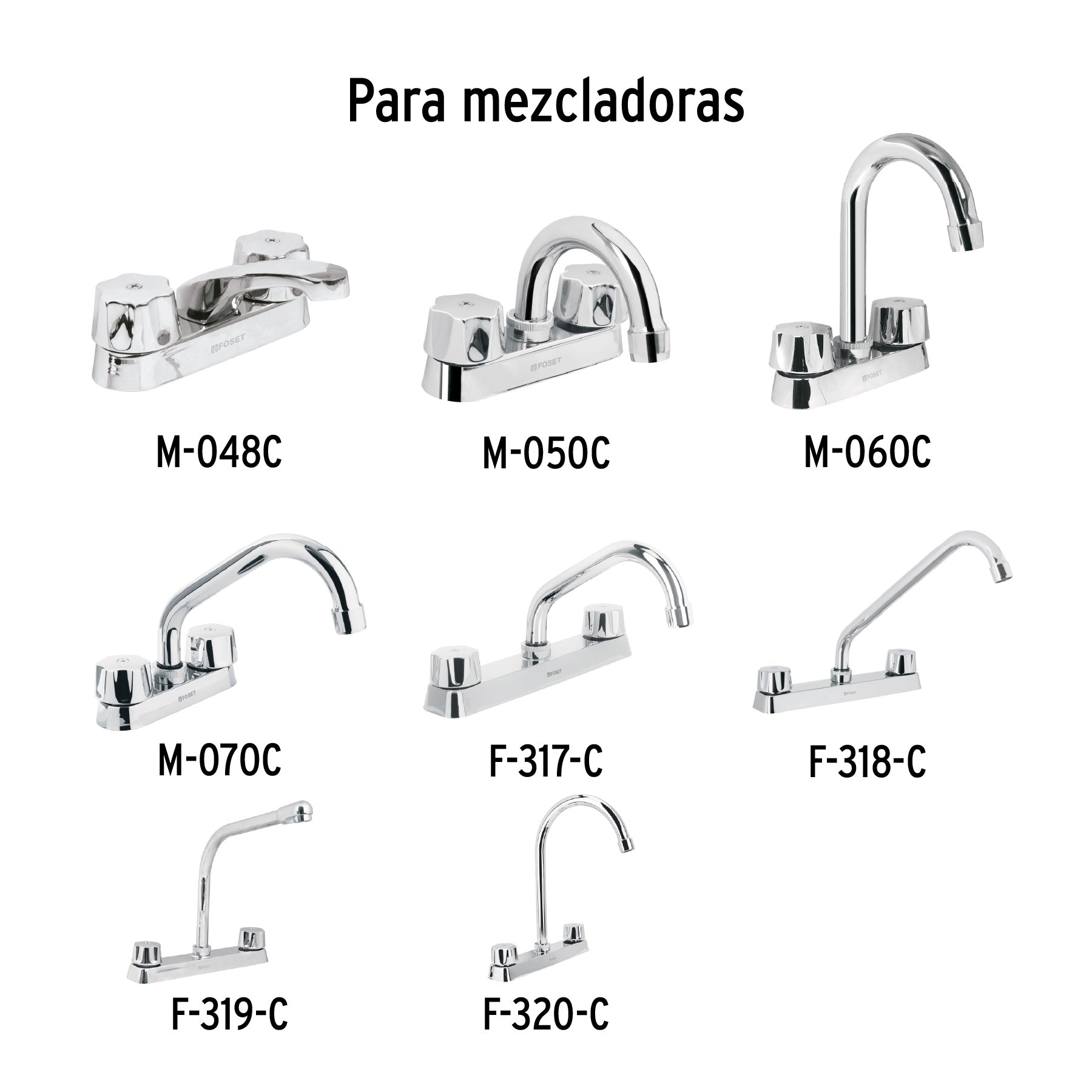 Juego 2 manerales lavabo y fregadero, hexagonal, Basic