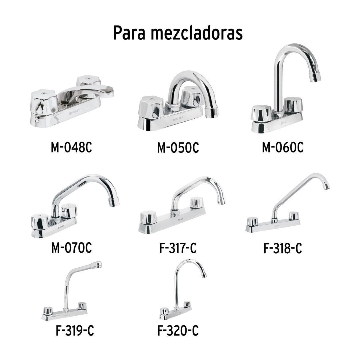 Juego 2 manerales lavabo y fregadero, hexagonal, Basic