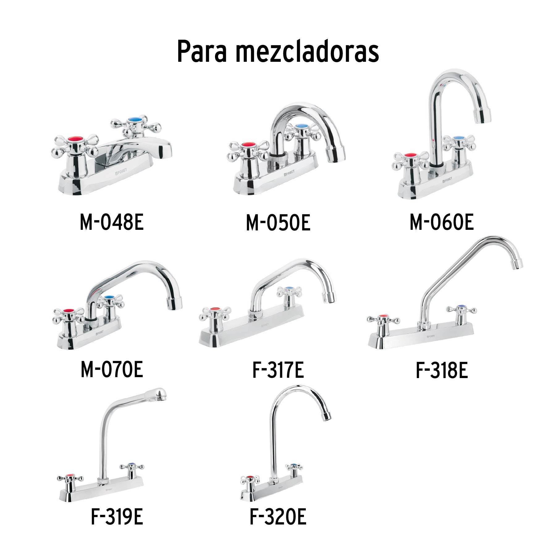 Juego de 2 manerales cruceta para lavabo, Basic