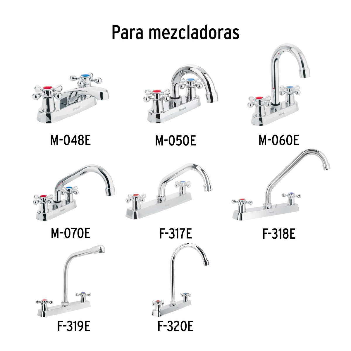 Juego de 2 manerales cruceta para lavabo, Basic