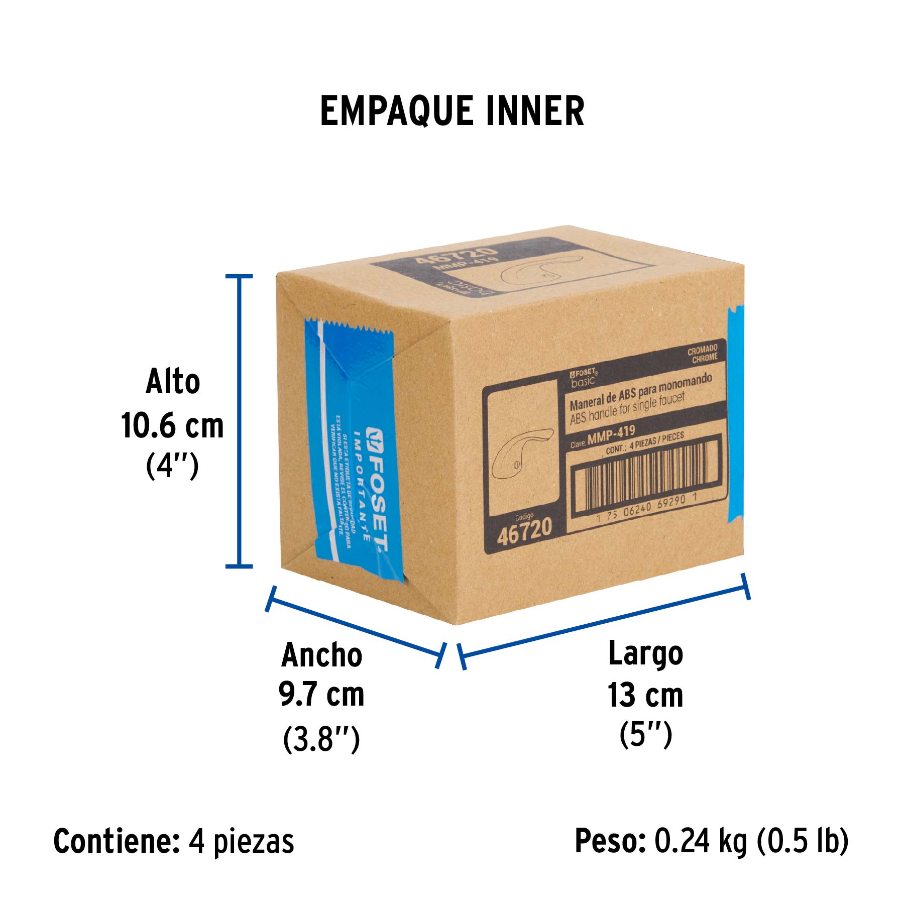 Maneral plástico de repuesto para monomando MP-419, Basic
