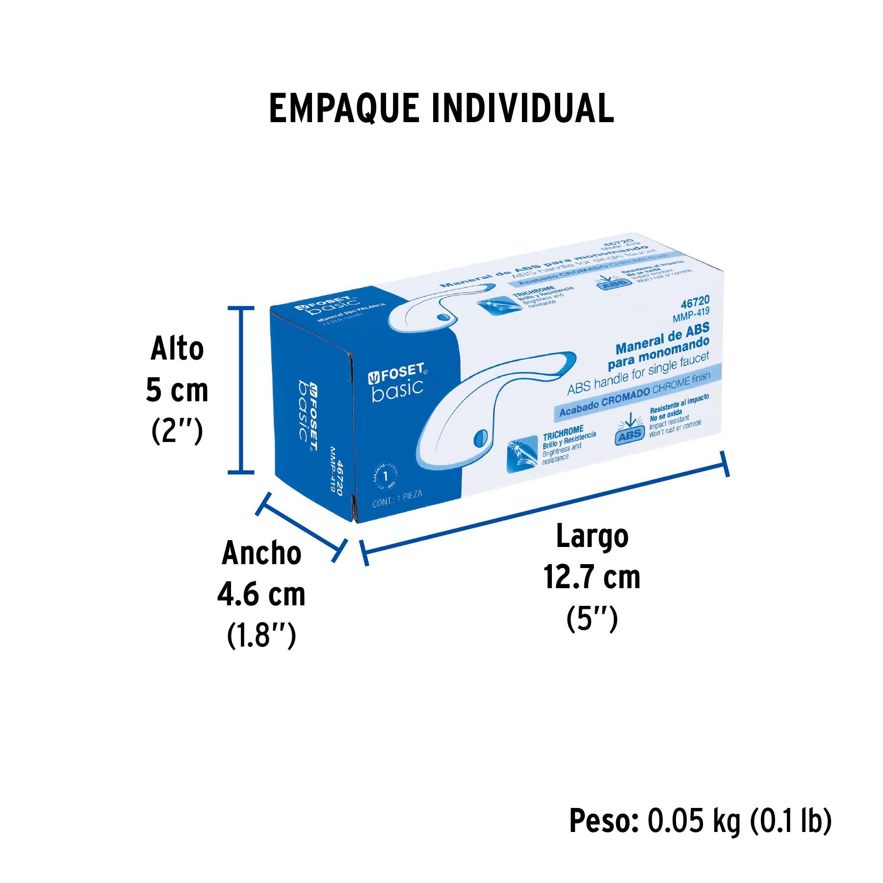Maneral plástico de repuesto para monomando MP-419, Basic