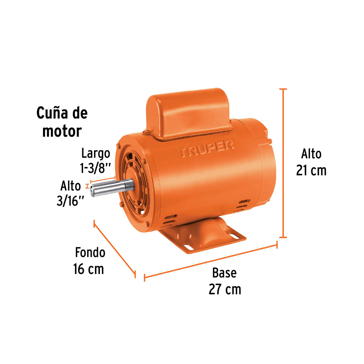 Motor monofásico de 1/4 HP, baja, Truper