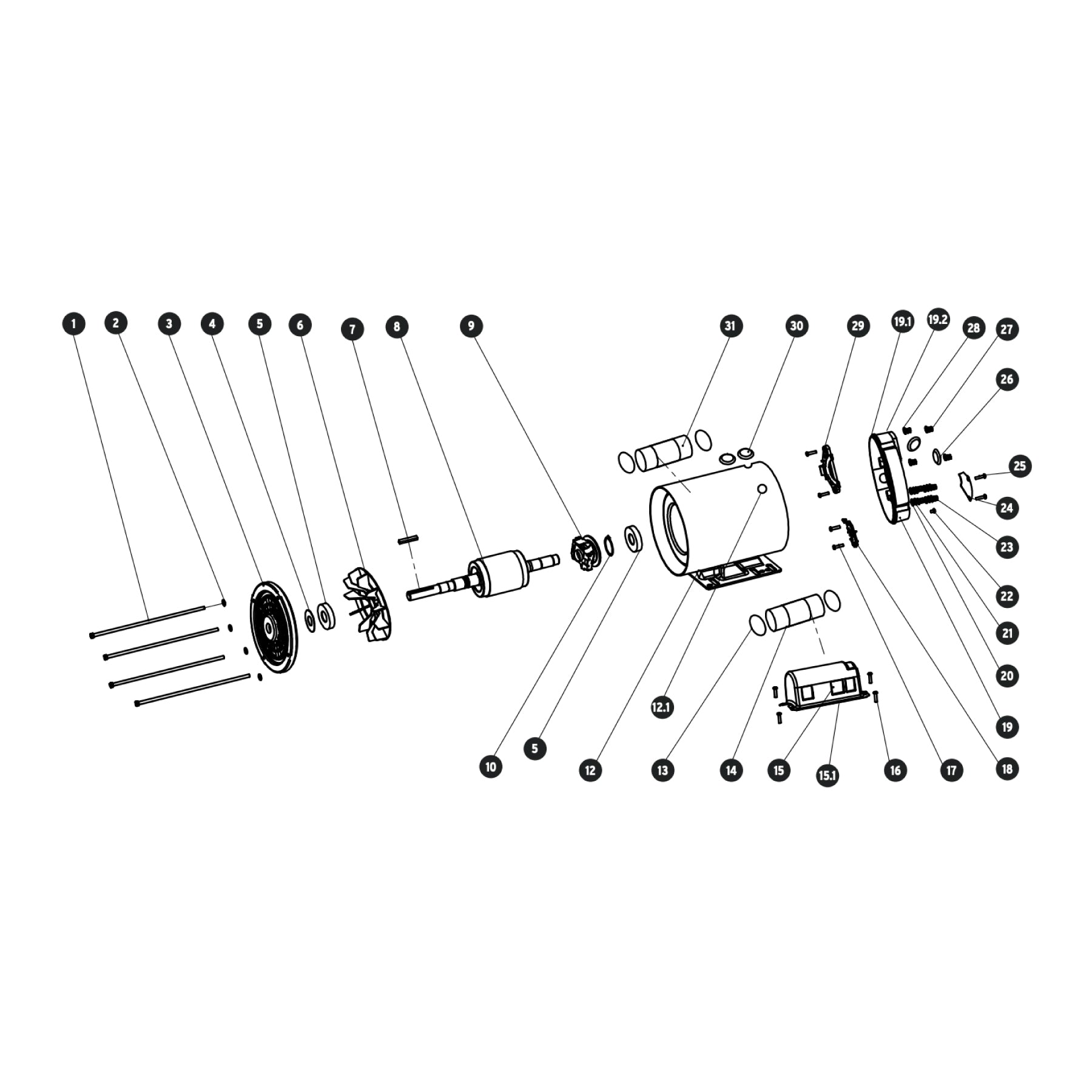Motor monofásico de 2 HP, baja, Truper