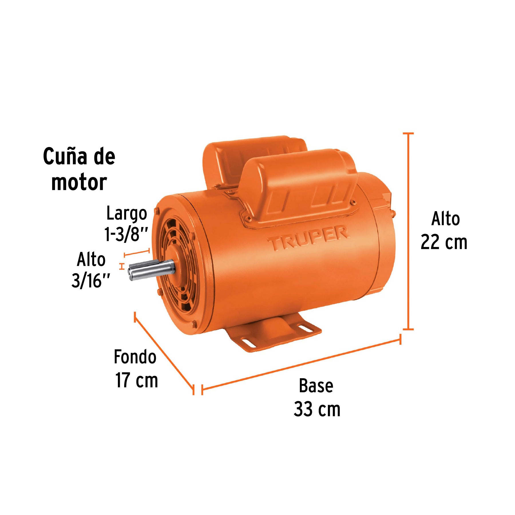 Motor monofásico de 2 HP, baja, Truper